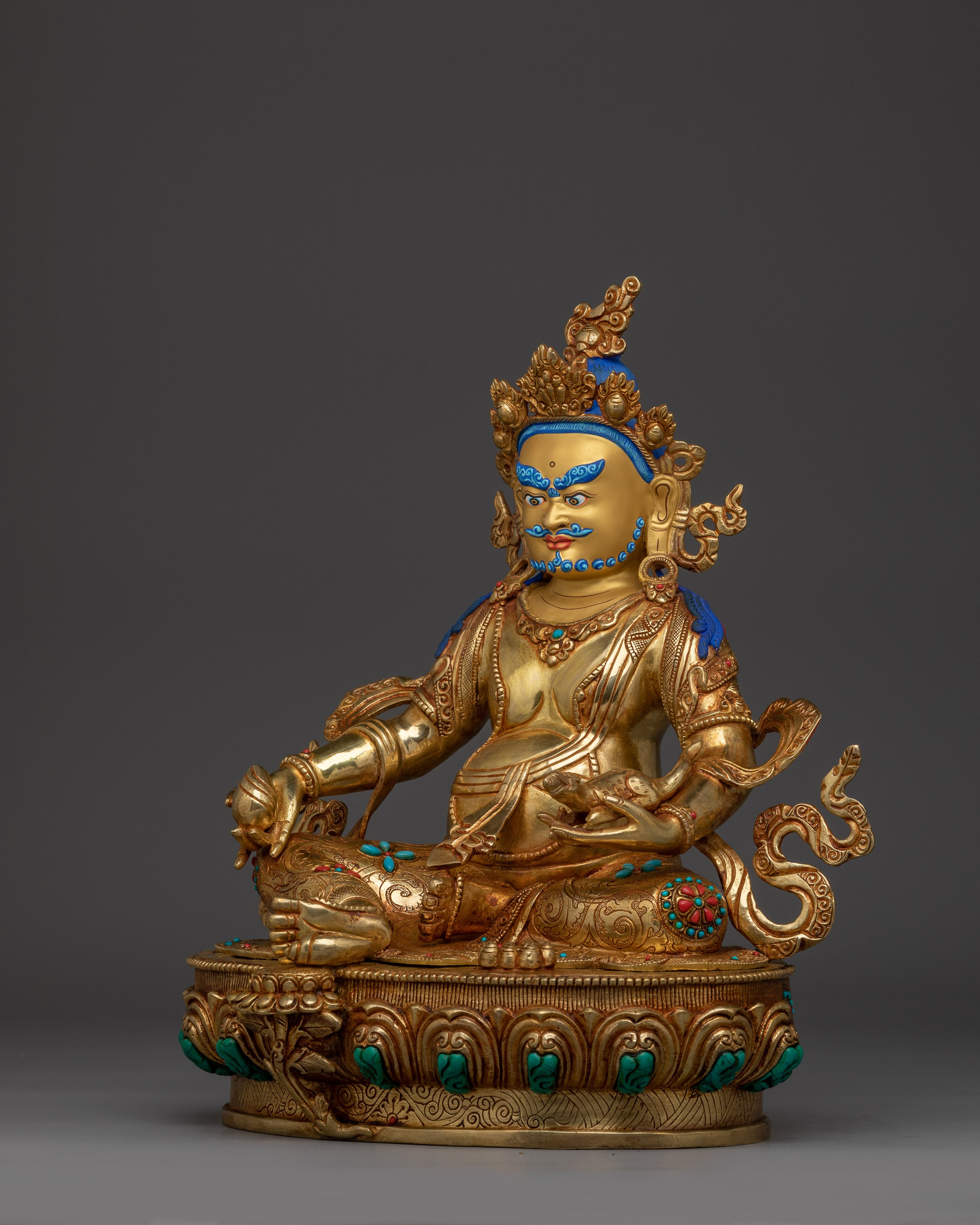 Handcrafted Buddhist Statue of Dzambhala | Wealth Deity Sculpture