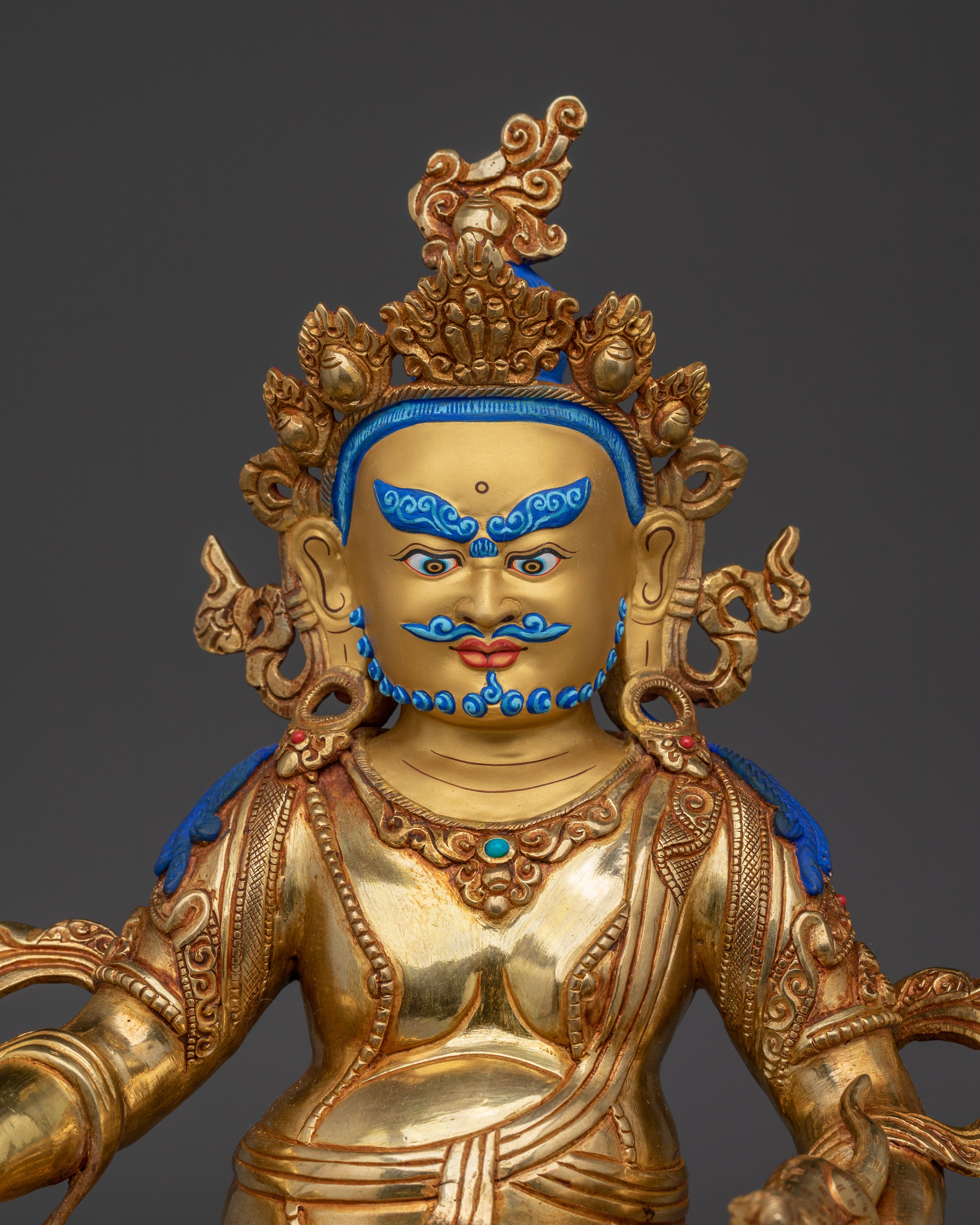 Handcrafted Buddhist Statue of Dzambhala | Wealth Deity Sculpture