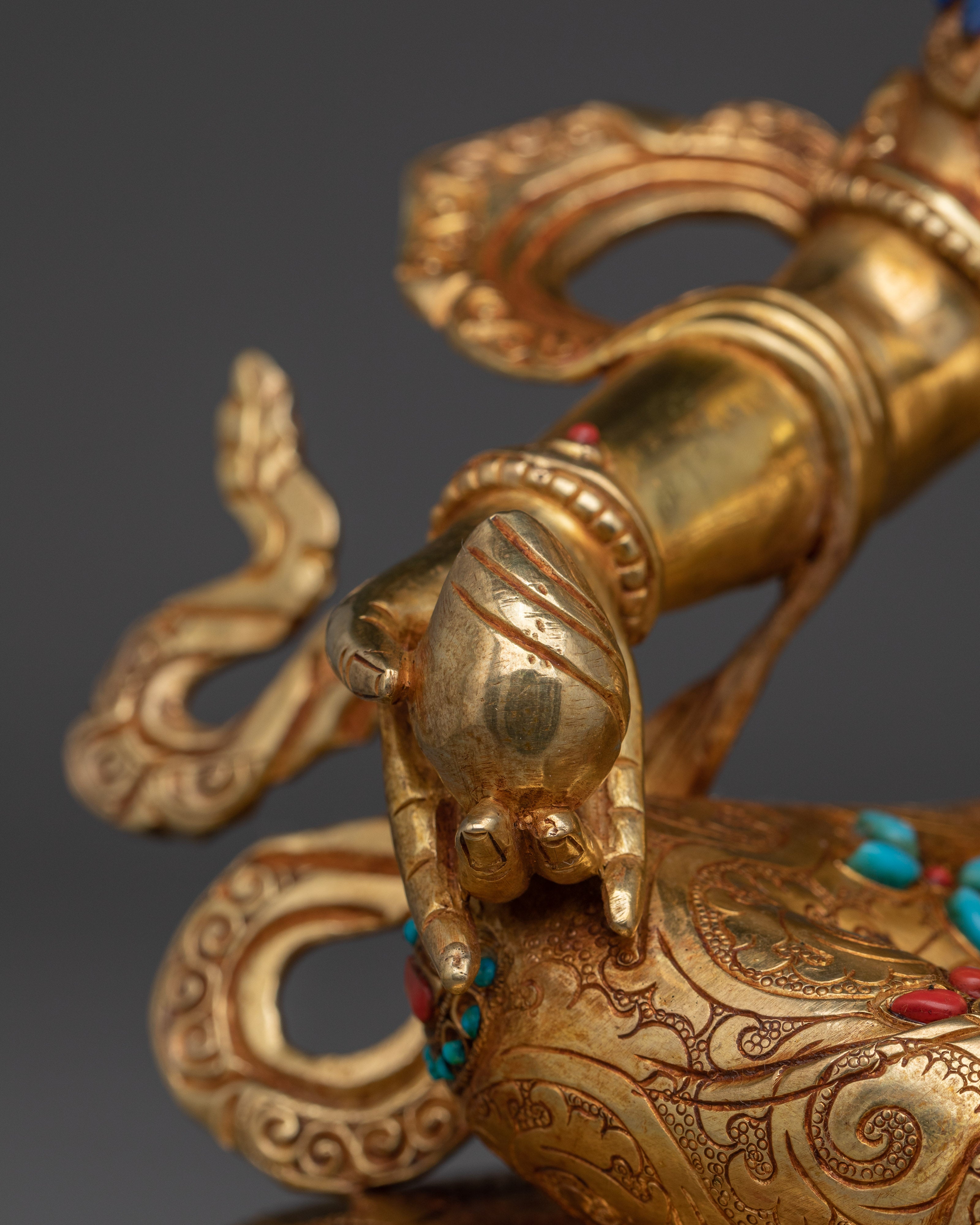 Handcrafted Buddhist Statue of Dzambhala | Wealth Deity Sculpture