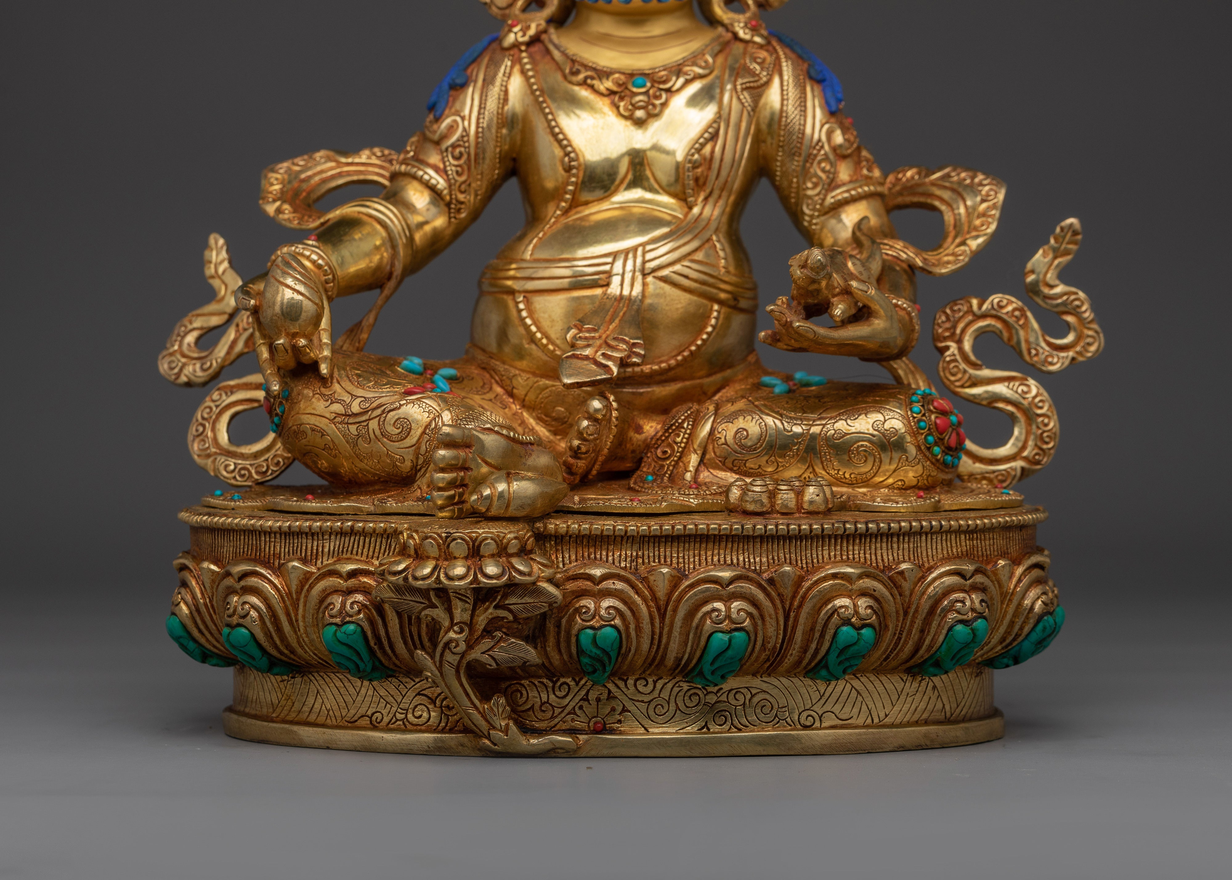 Handcrafted Buddhist Statue of Dzambhala | Wealth Deity Sculpture