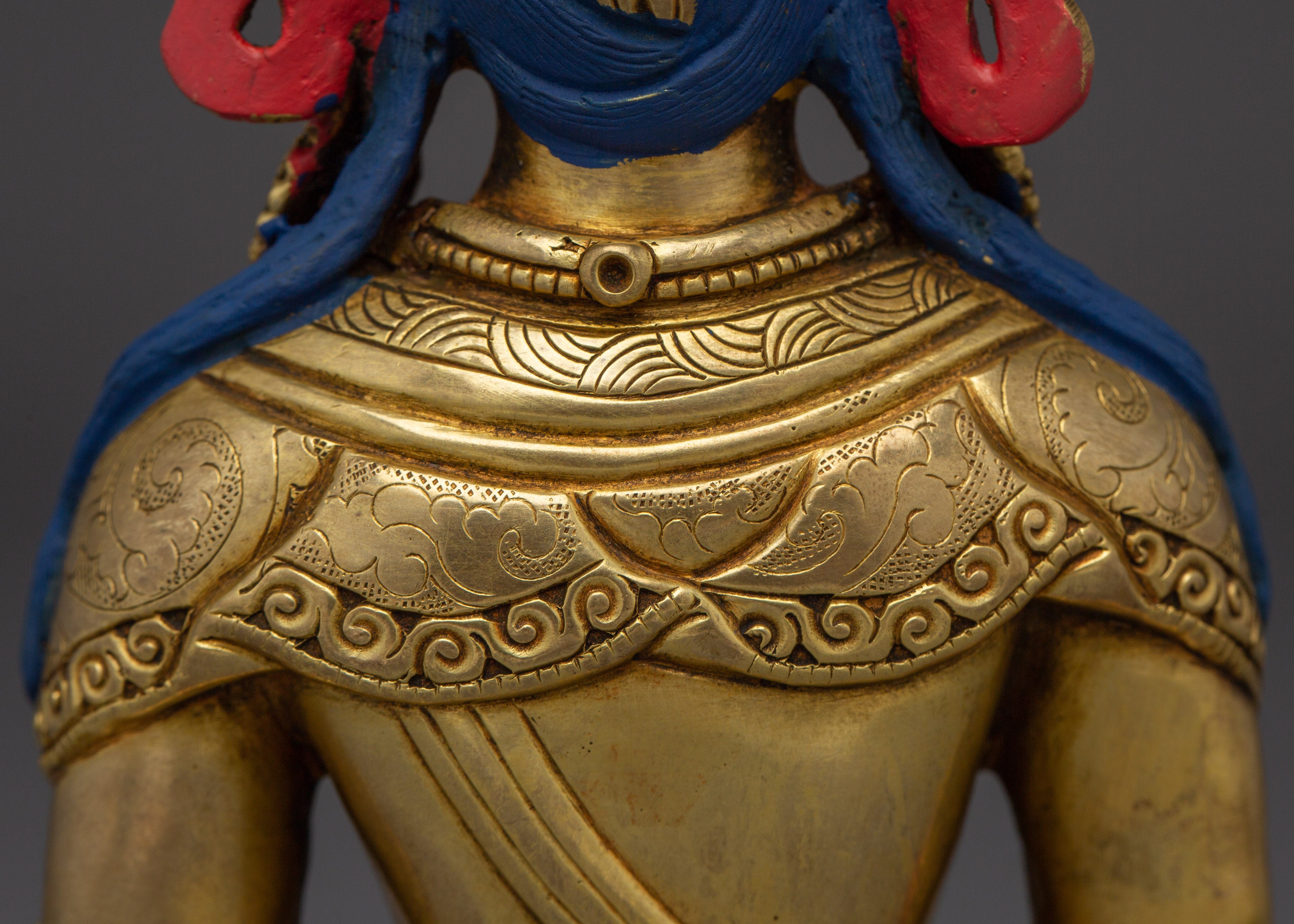 Amitayus Golden Decor Statue | Tibetan Long-life  Buddha