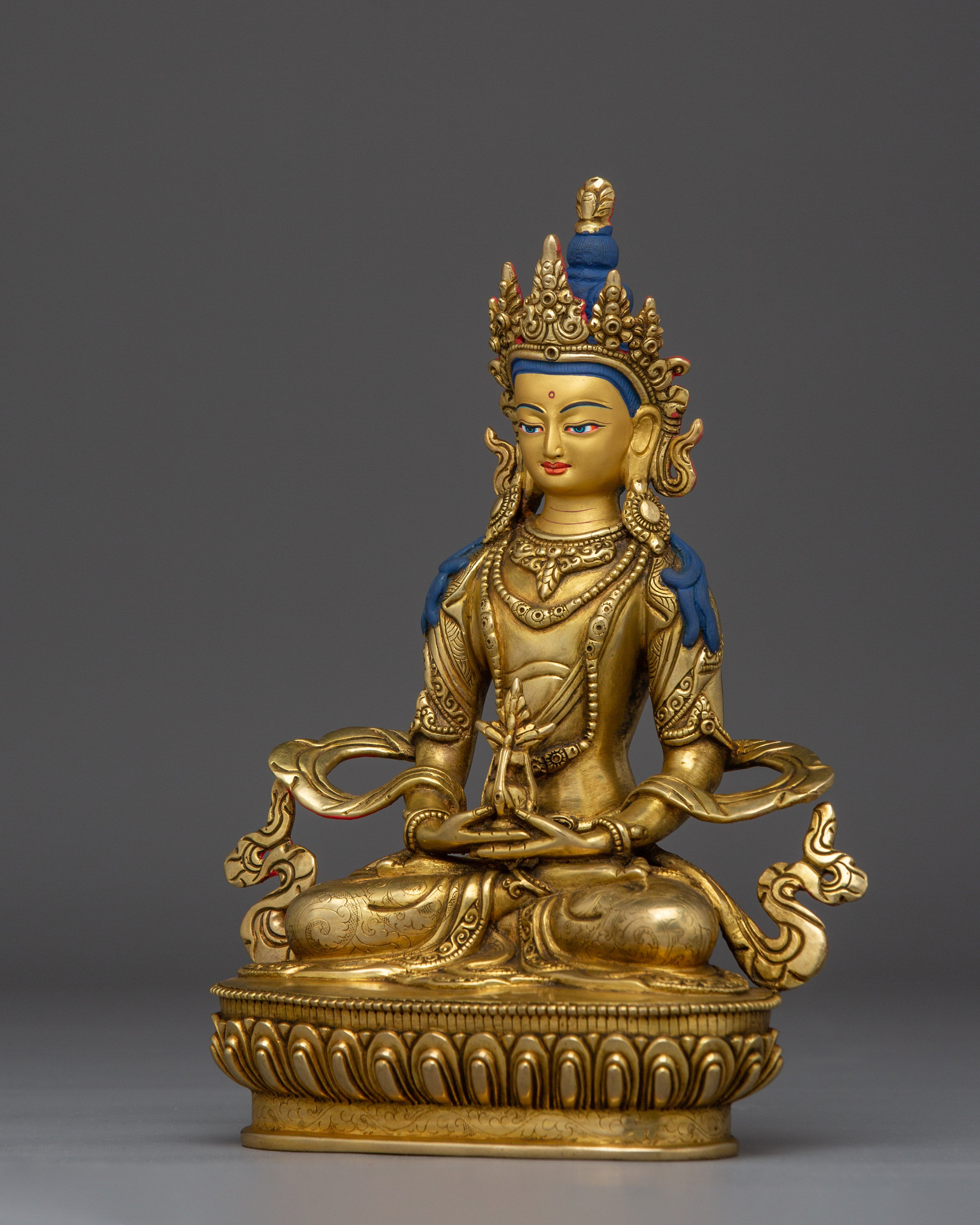 Amitayus Golden Decor Statue | Tibetan Long-life  Buddha