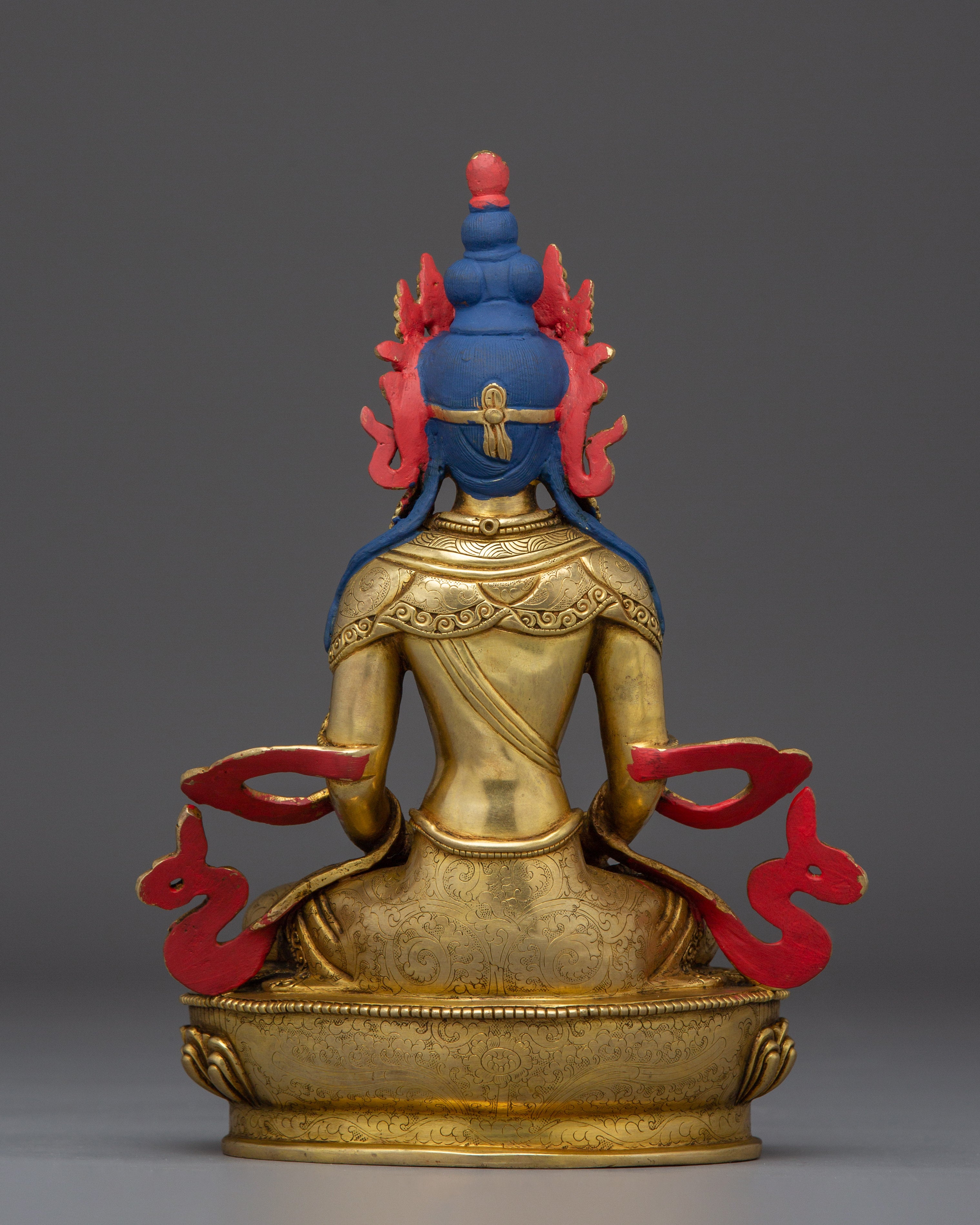 Amitayus Golden Decor Statue | Tibetan Long-life  Buddha