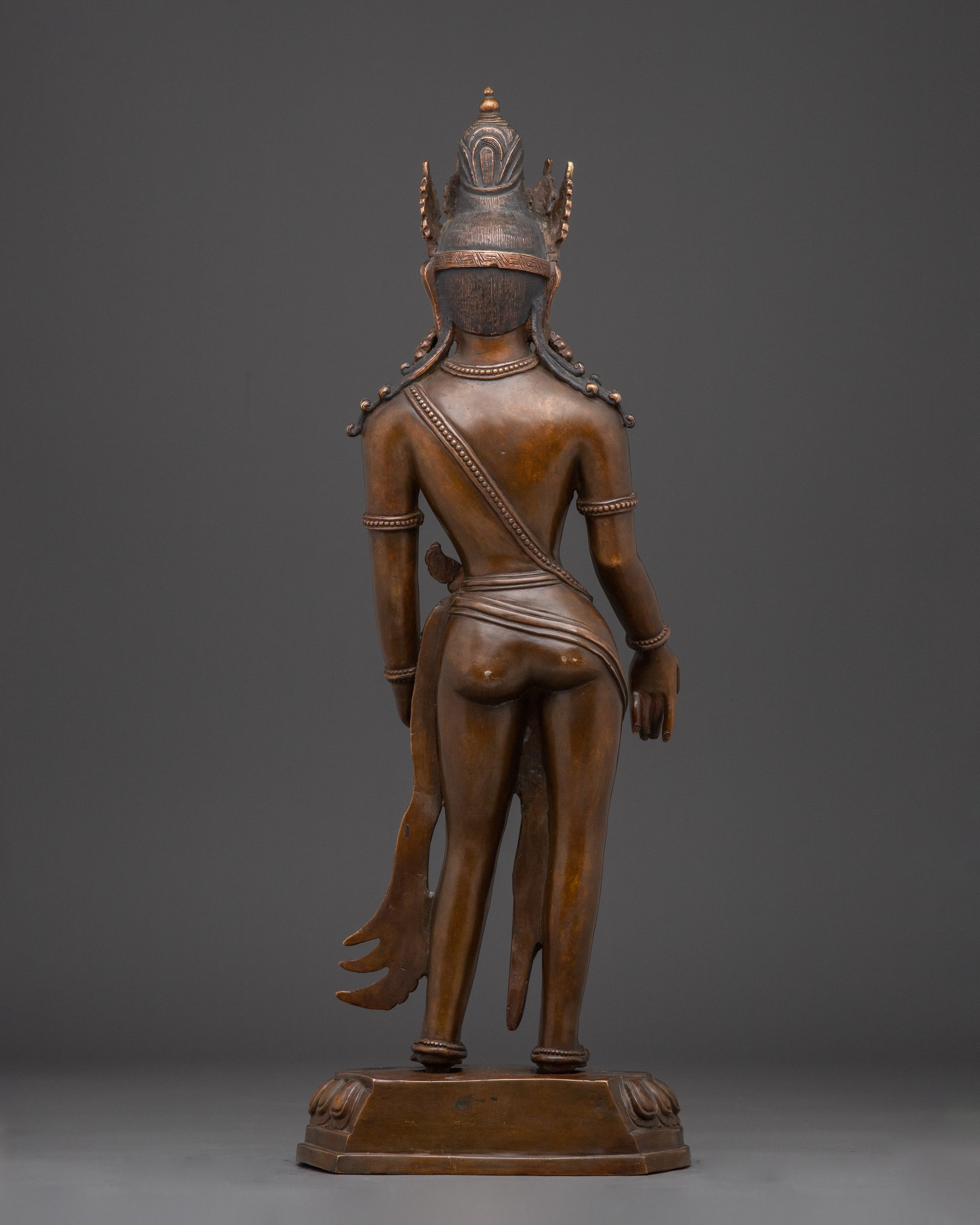 Oxidized Standing Avalokiteshvara Statue | Bodhisattva of Compassion