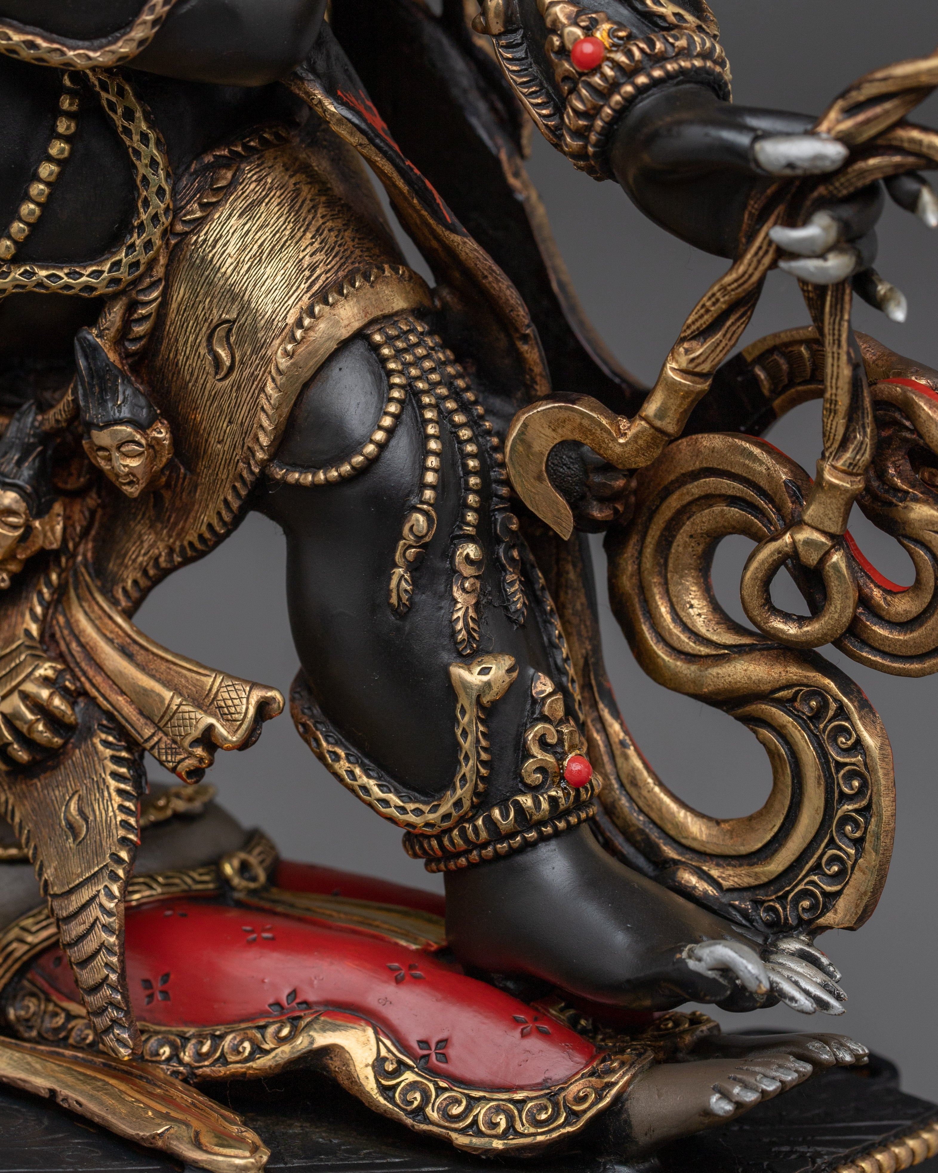 Wrathful Six Armed Mahakala Statue | Guardian of the Dharma