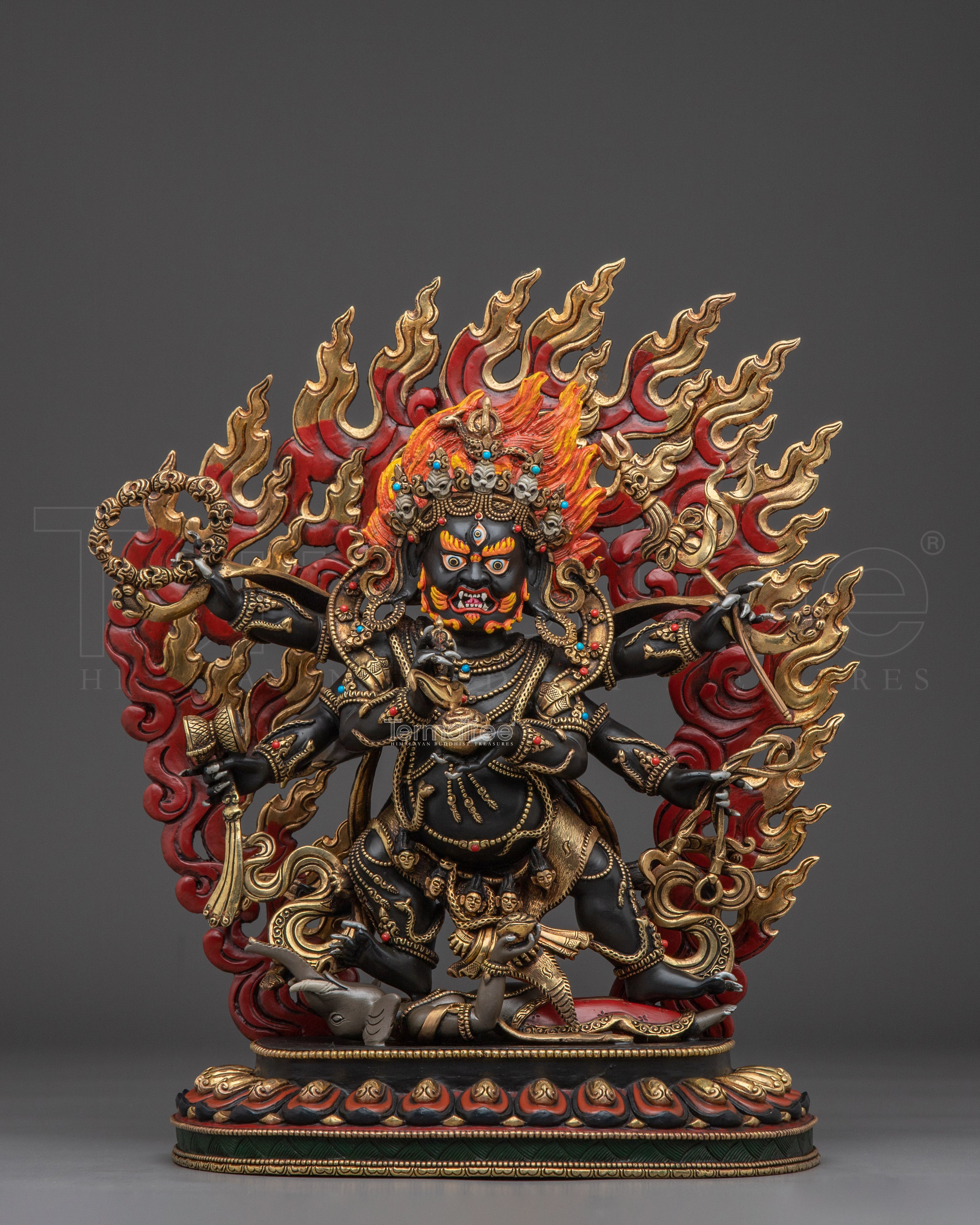 Wrathful Six Armed Mahakala Statue | Guardian of the Dharma