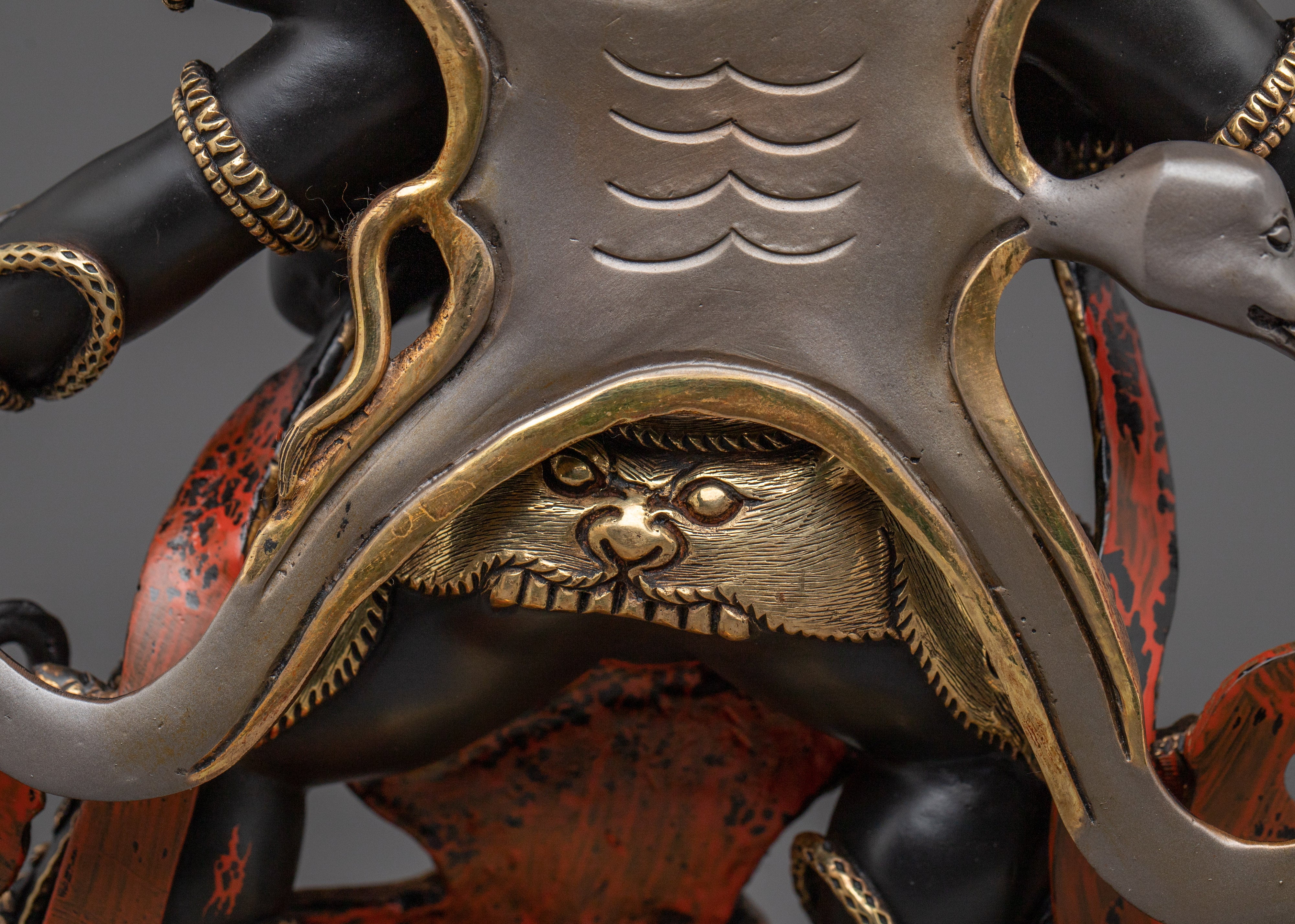 Wrathful Six Armed Mahakala Statue | Guardian of the Dharma