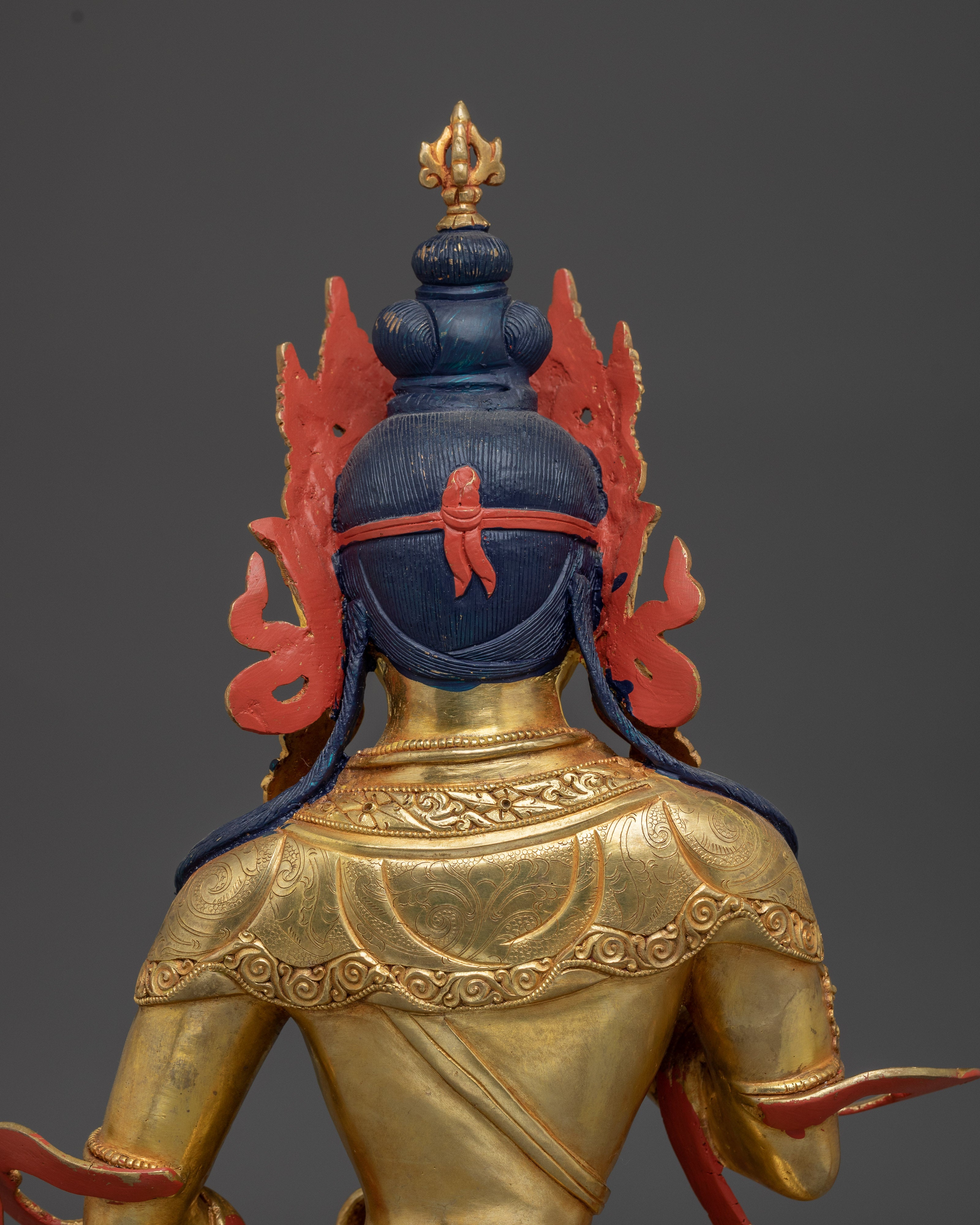 Handcrafted 24K Gold Gilded Vajrasattva Buddhist Sculpture For Meditation