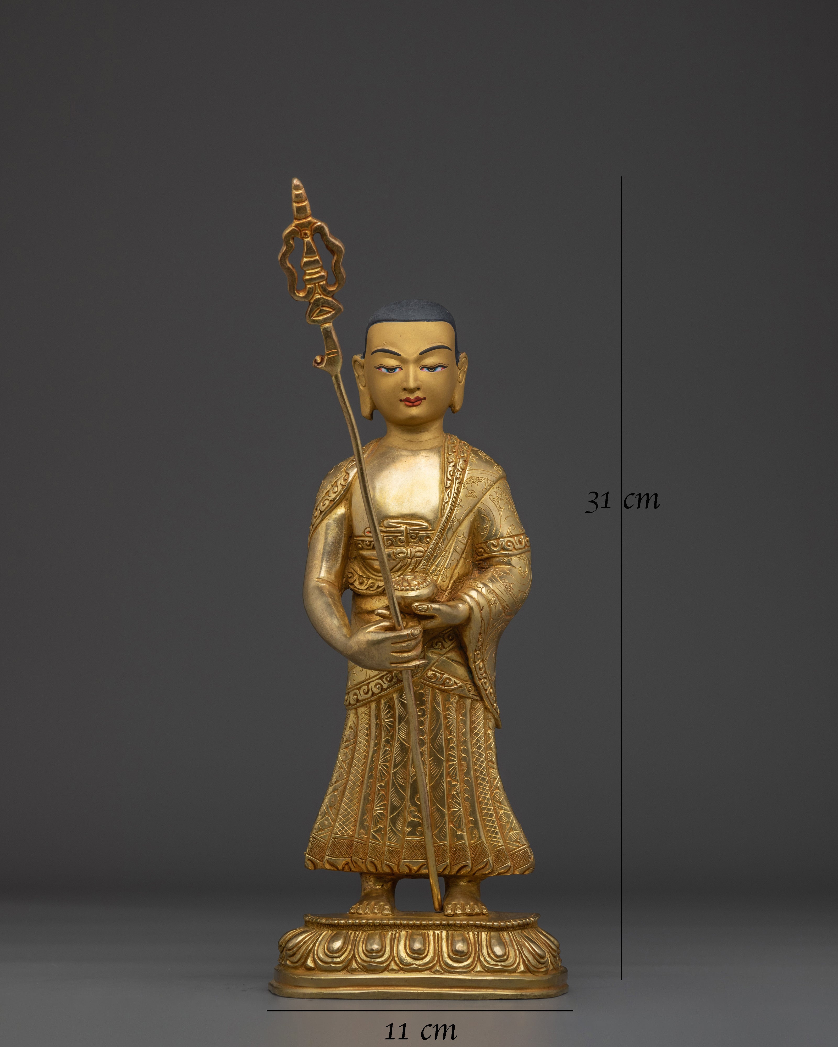 Gold Gilded Shakyamuni Buddha Disciples Statues 