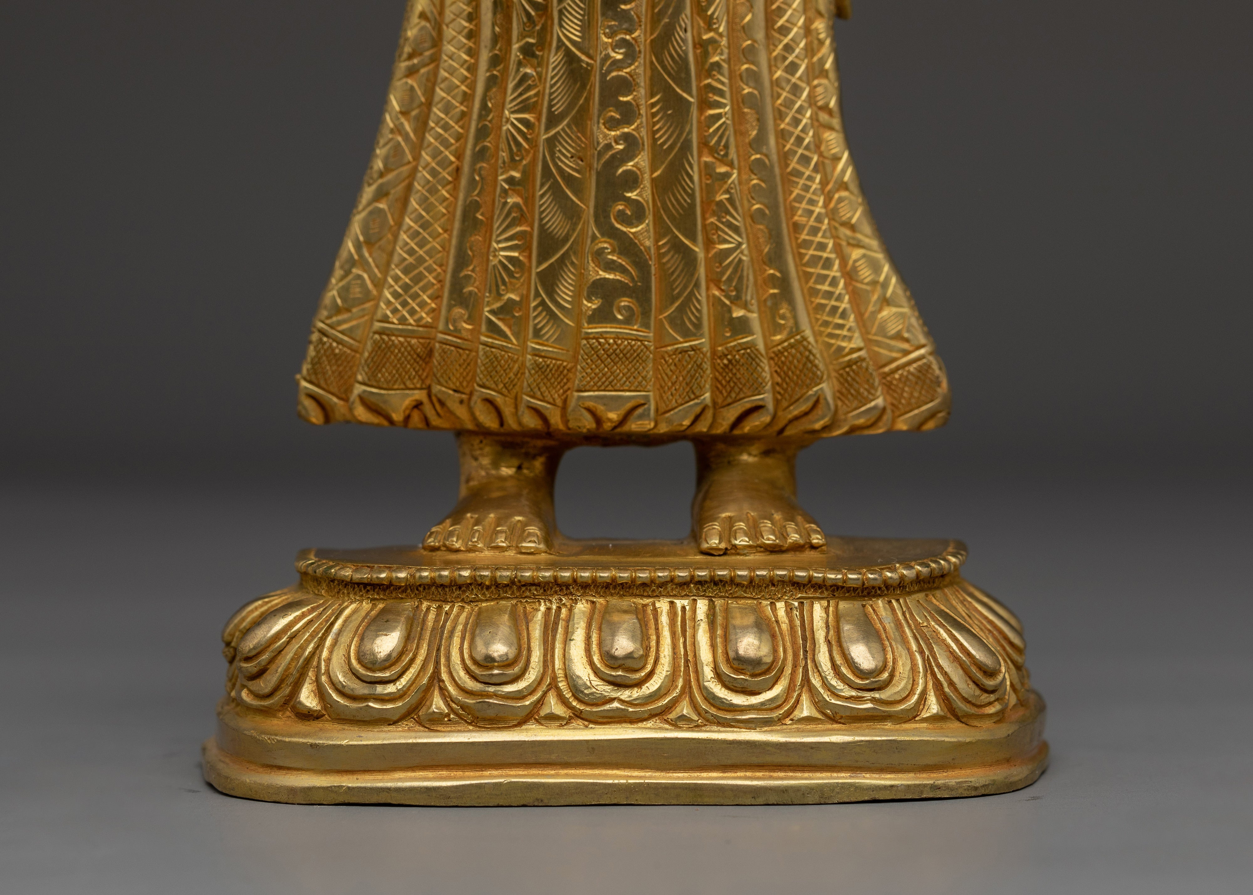 Gold Gilded Shakyamuni Buddha Disciples Statues | Spiritual Altar, Meditation Room Decor