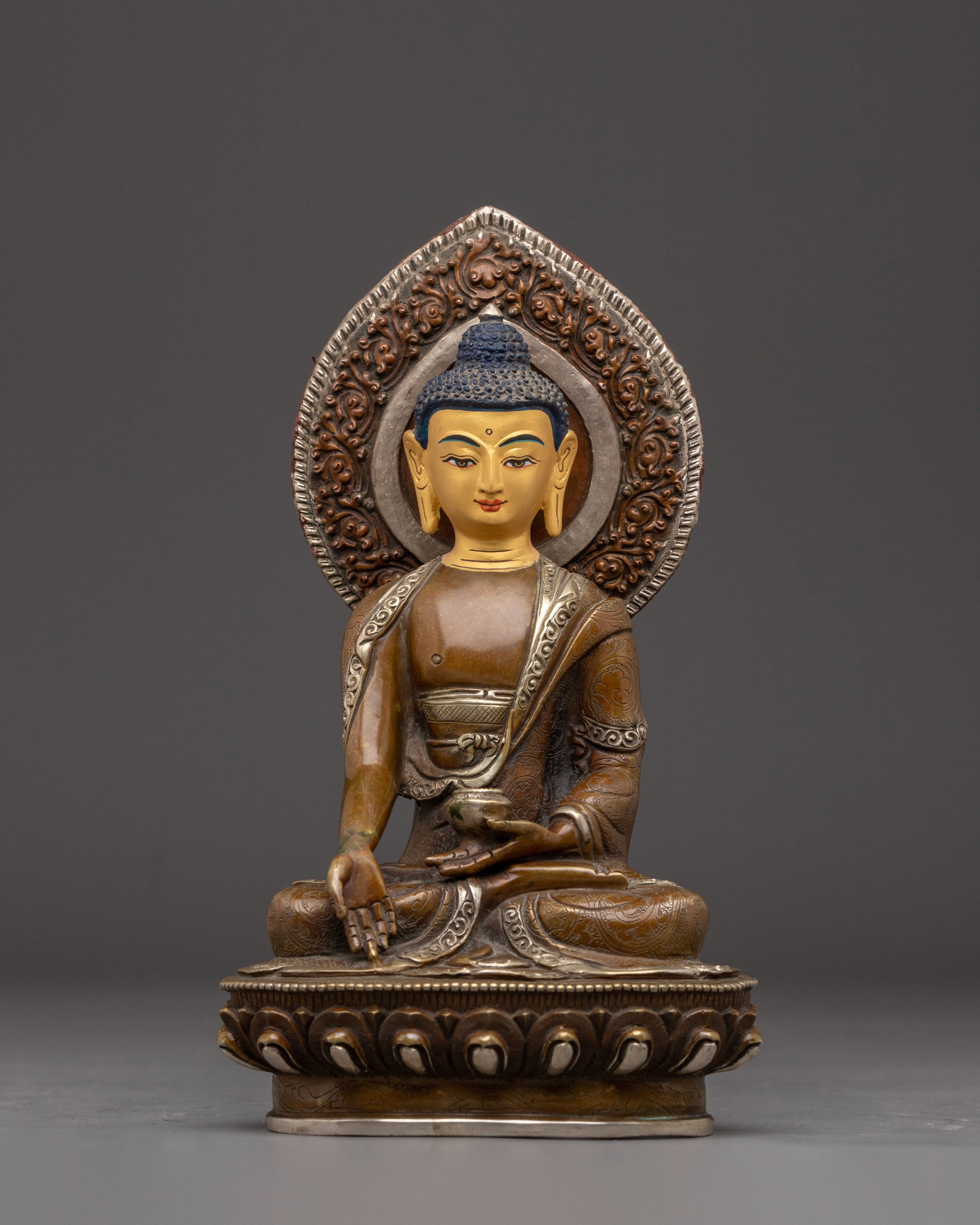 Oxidized Five Buddha Set Statue | Five Dhyani Buddha Artwork