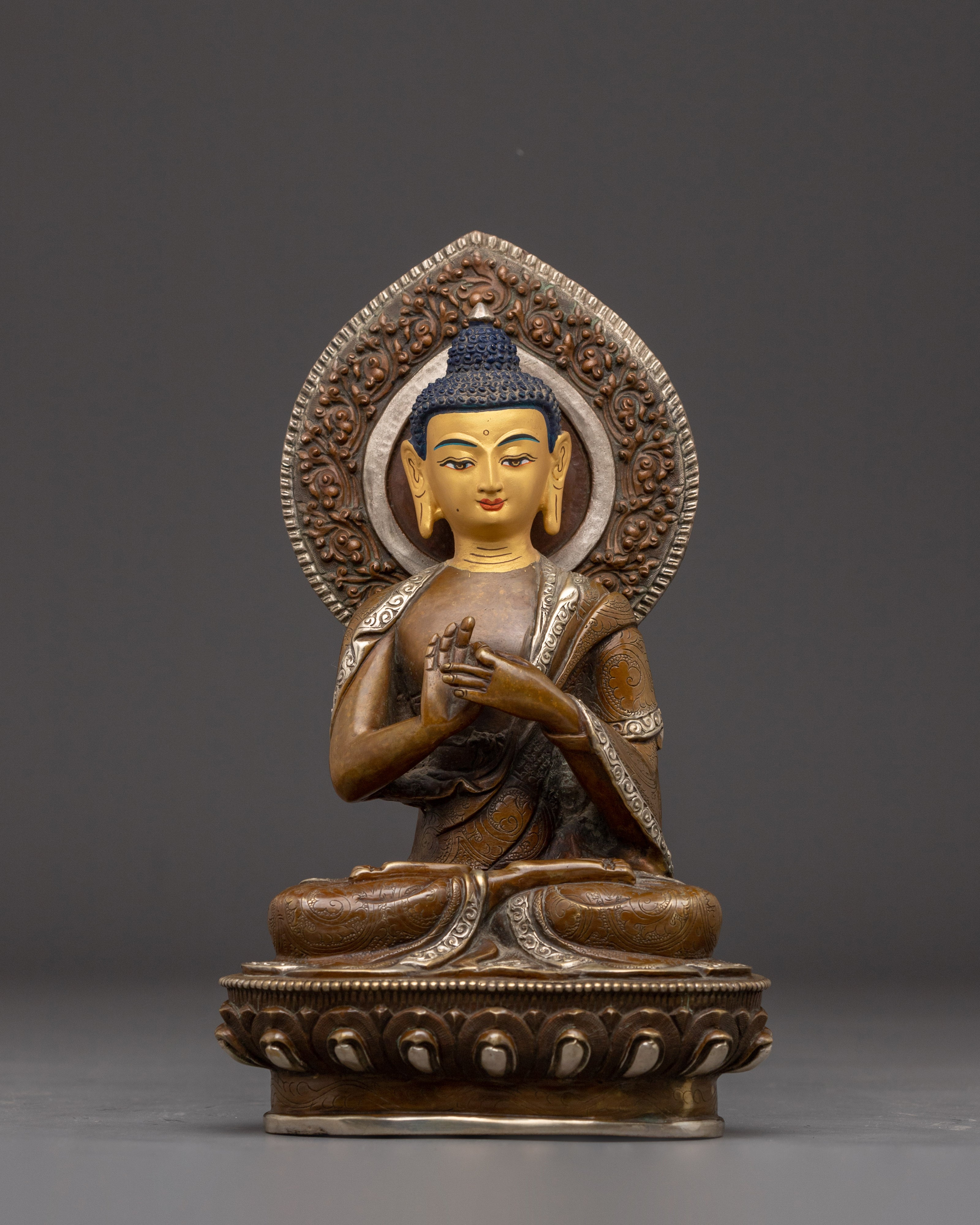 Oxidized Five Buddha Set Statue | Five Dhyani Buddha Artwork