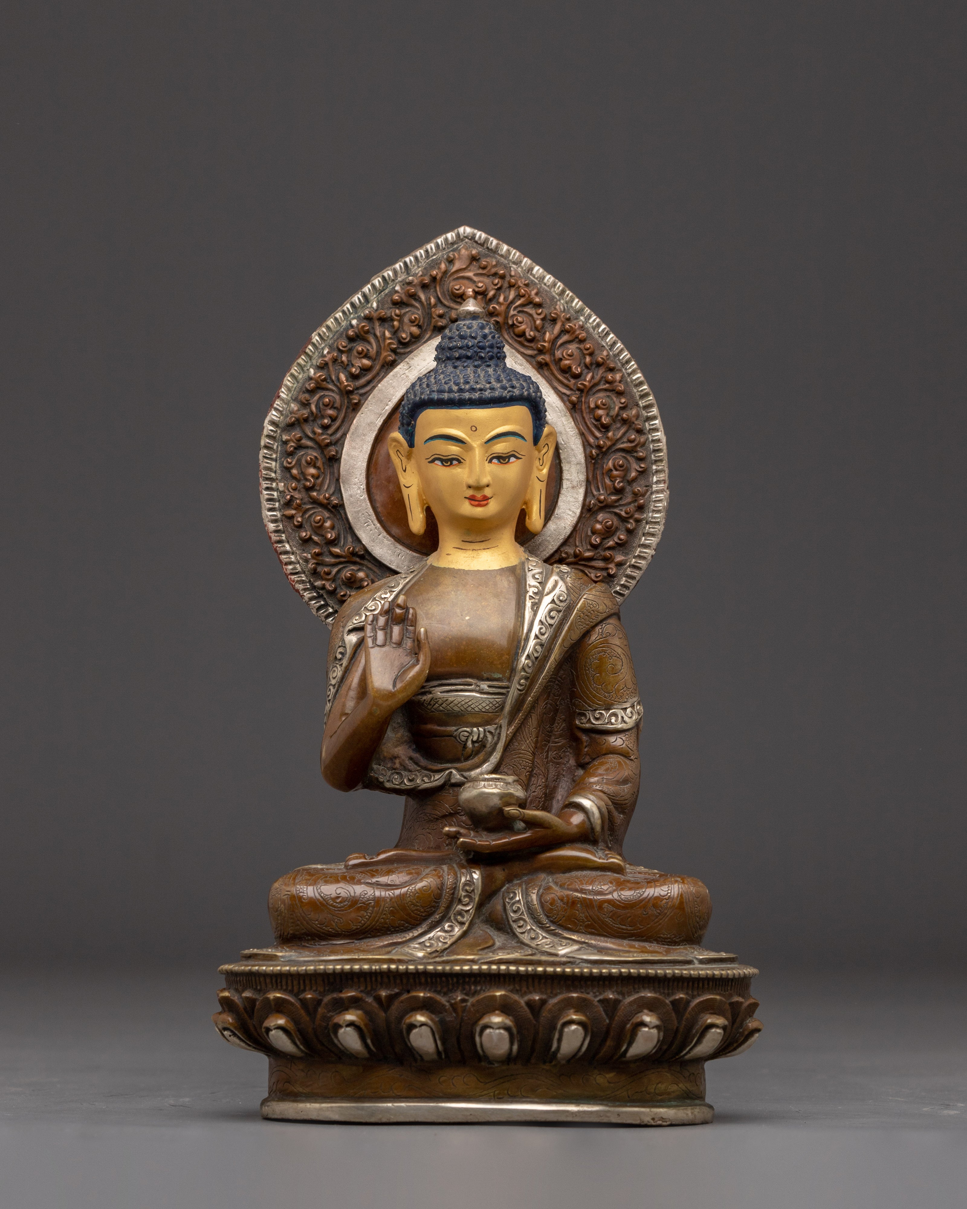 Oxidized Five Buddha Set Statue | Five Dhyani Buddha Artwork