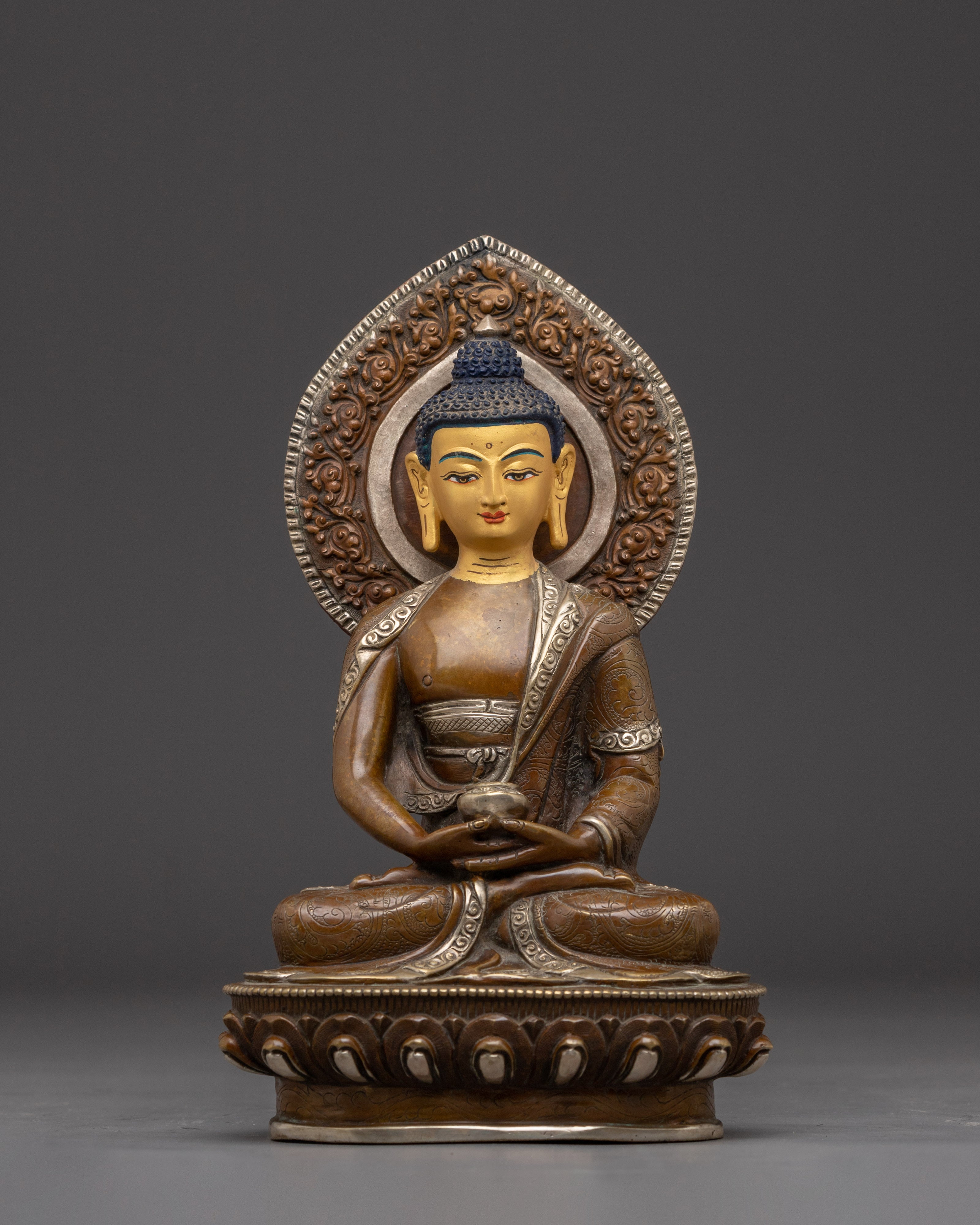 Oxidized Five Buddha Set Statue | Five Dhyani Buddha Artwork