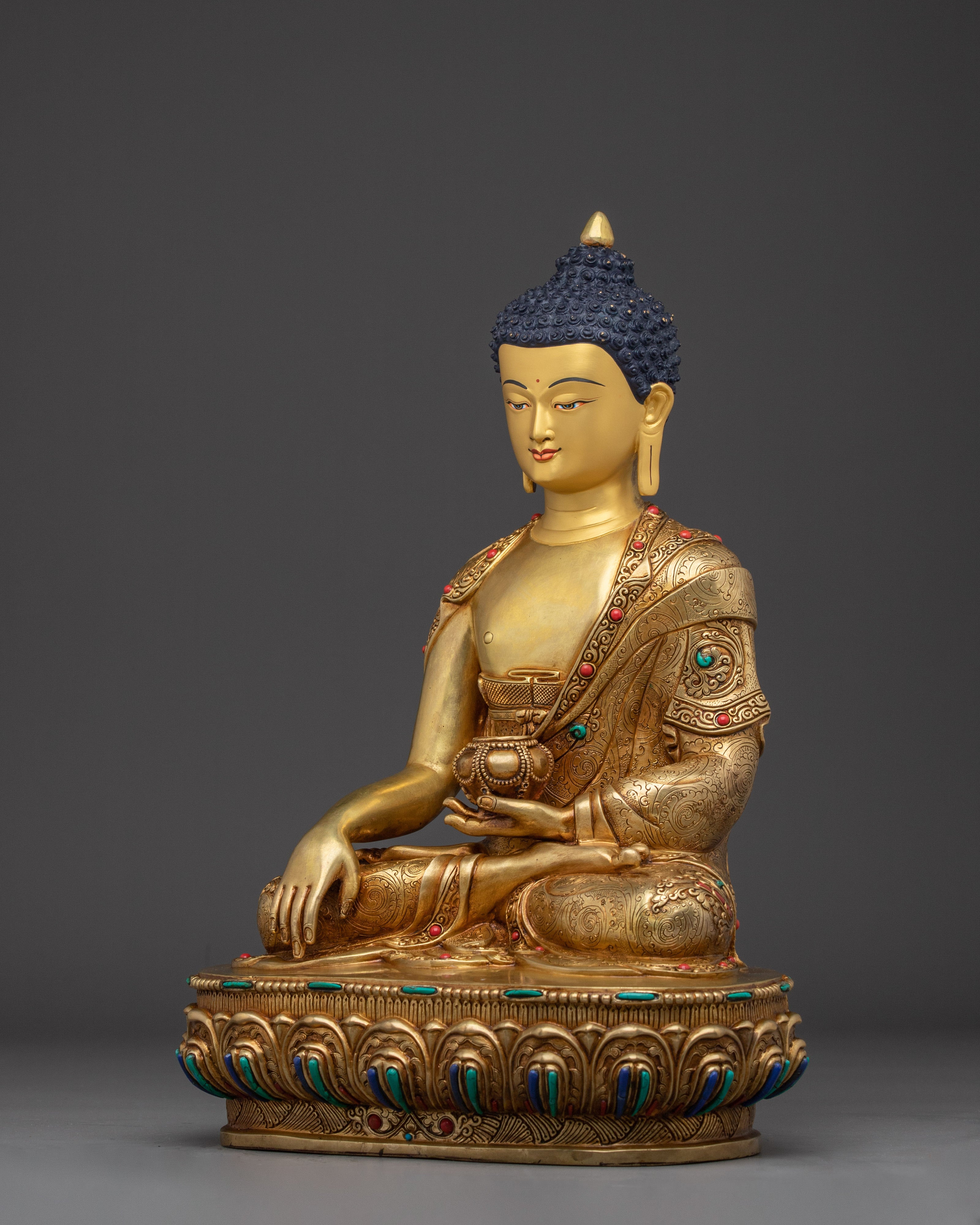 Handcrafted Golden Shakyamuni Buddha Artwork | Symbol of Enlightenment
