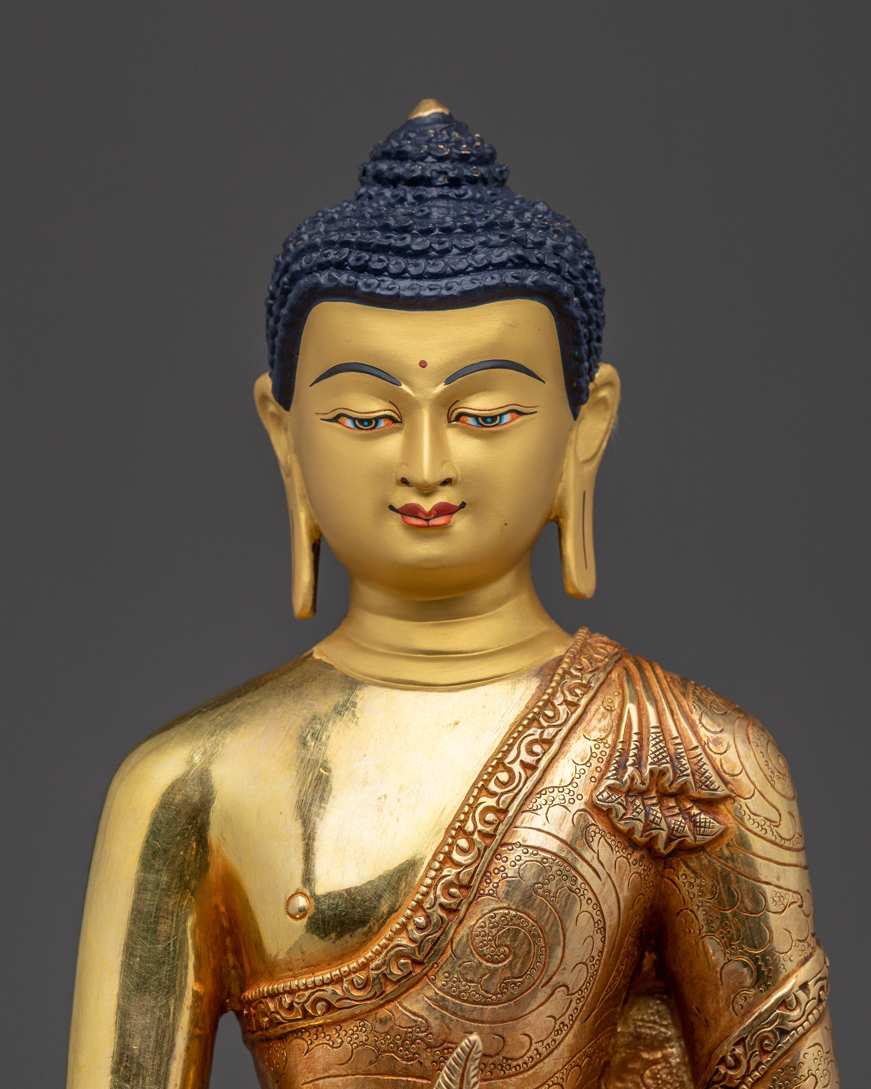 Supreme Healer Medicine Buddha Golden Statue for Healing and Meditation