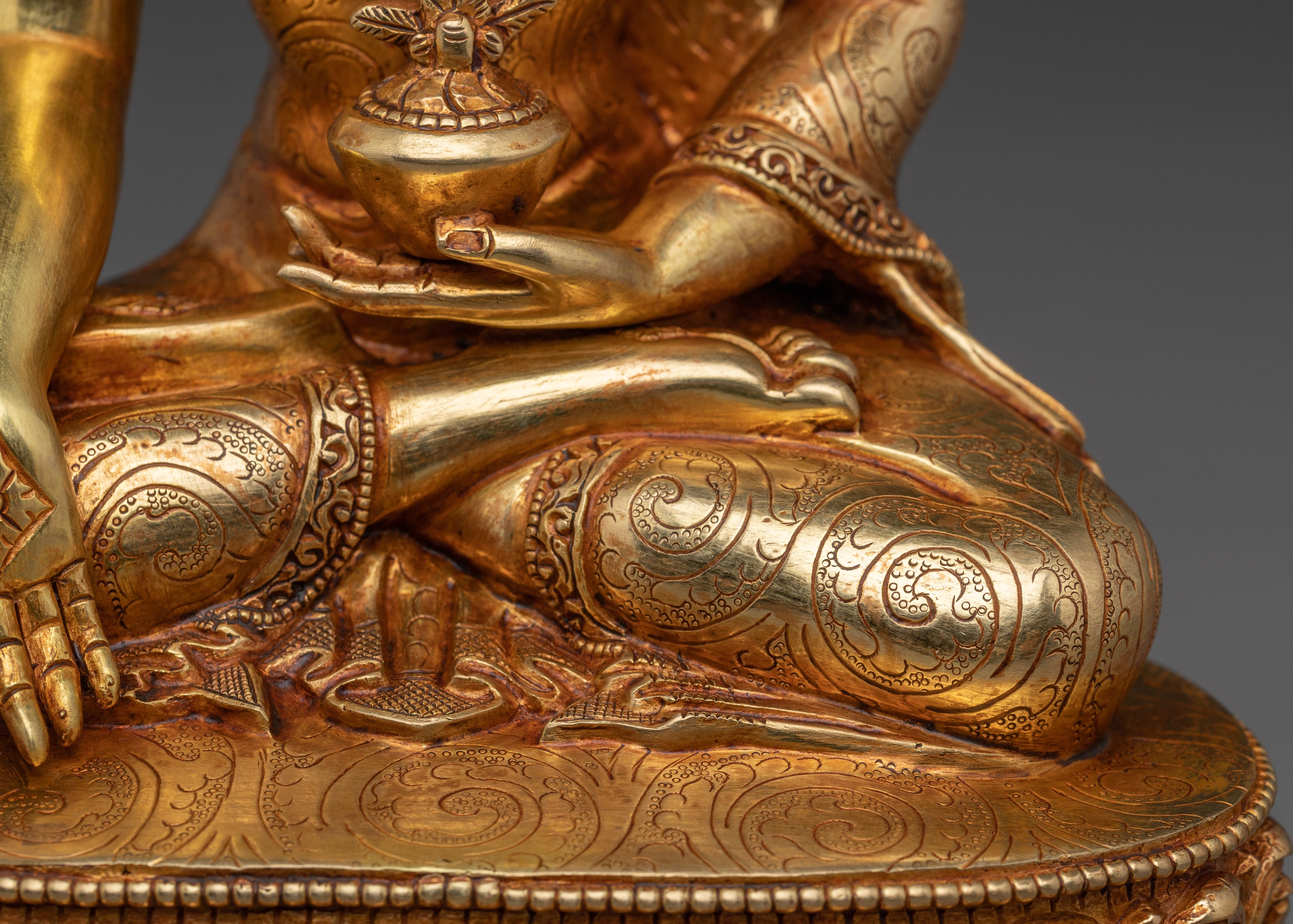Supreme Healer Medicine Buddha Golden Statue for Healing and Meditation