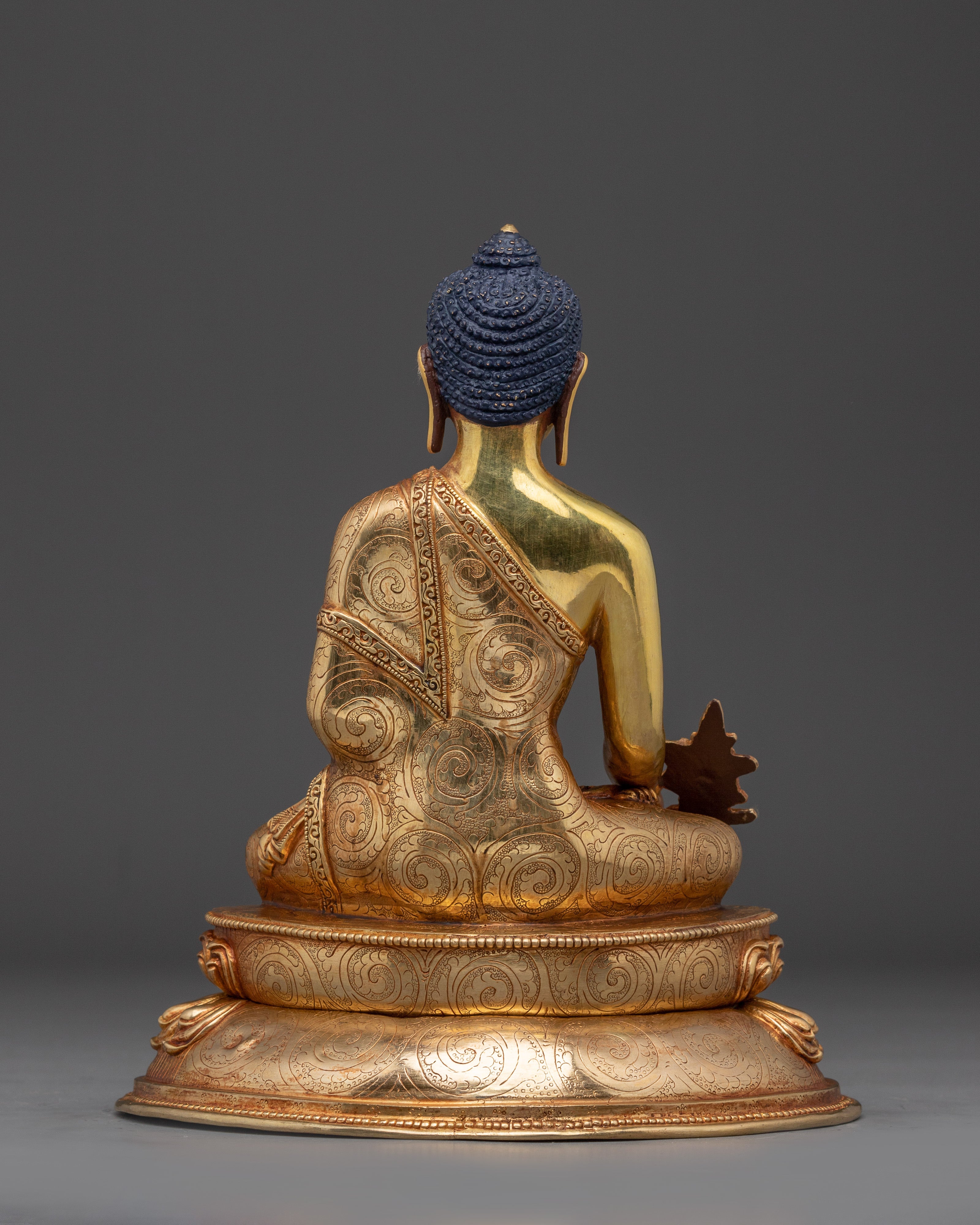Supreme Healer Medicine Buddha Golden Statue for Healing and Meditation