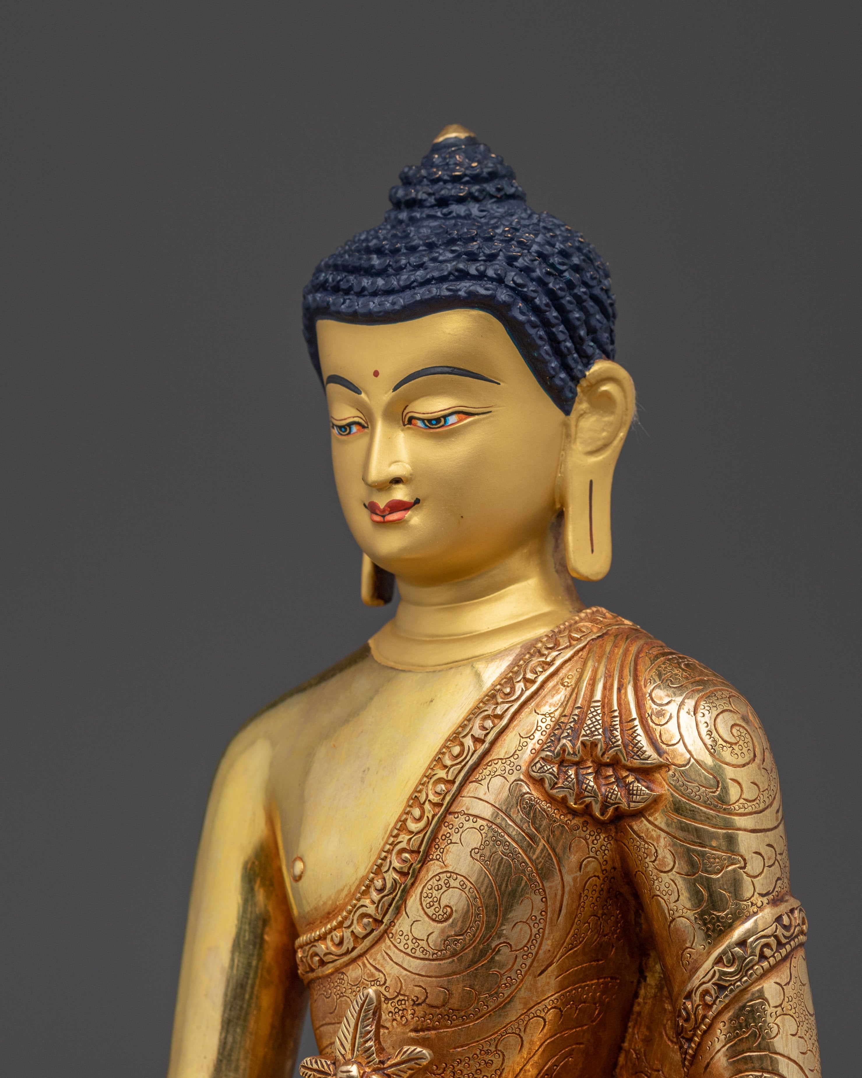 Supreme Healer Medicine Buddha Golden Statue for Healing and Meditation
