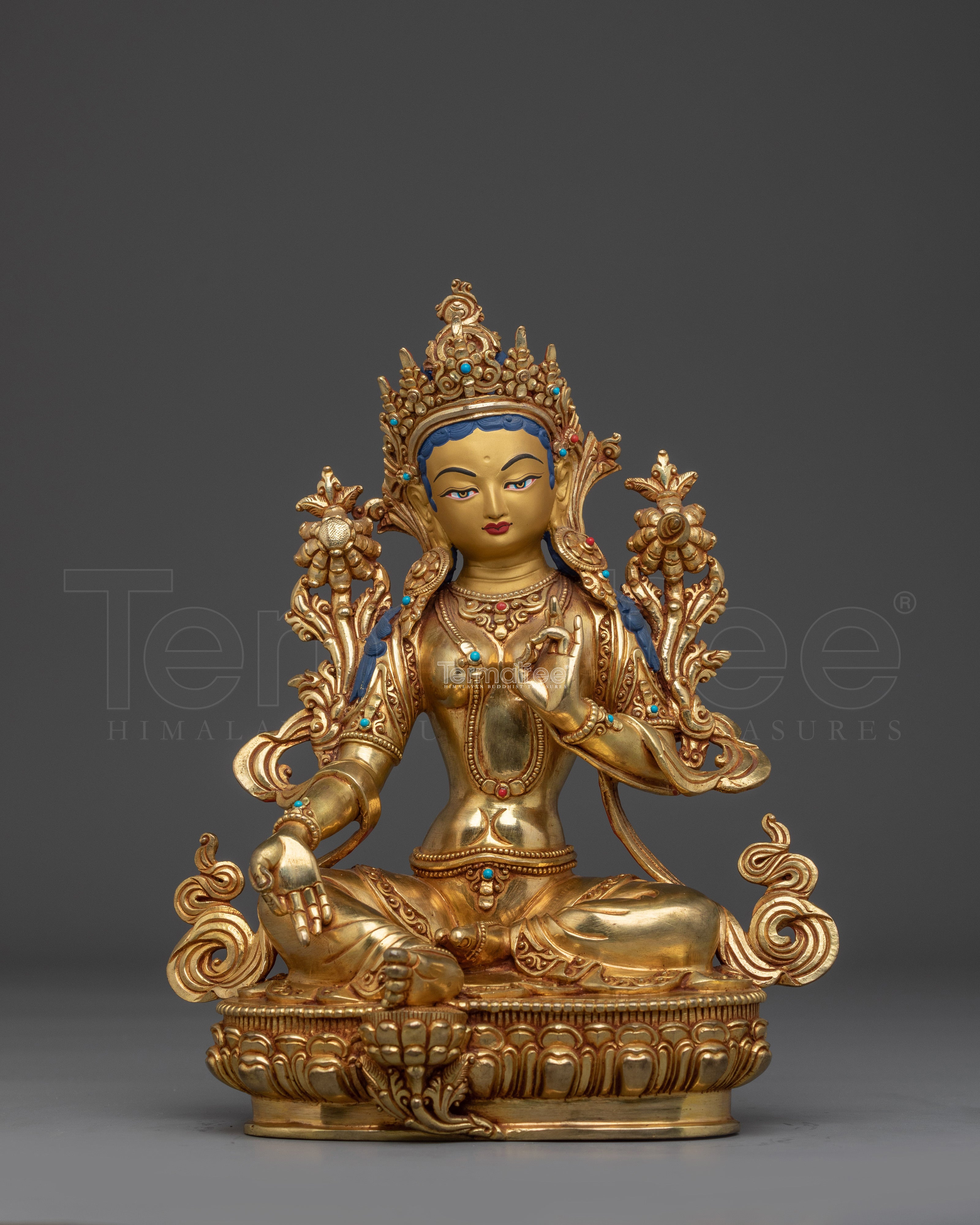 Swift Protection Golden Deity Green Tara | Enlightened Feminine Energy