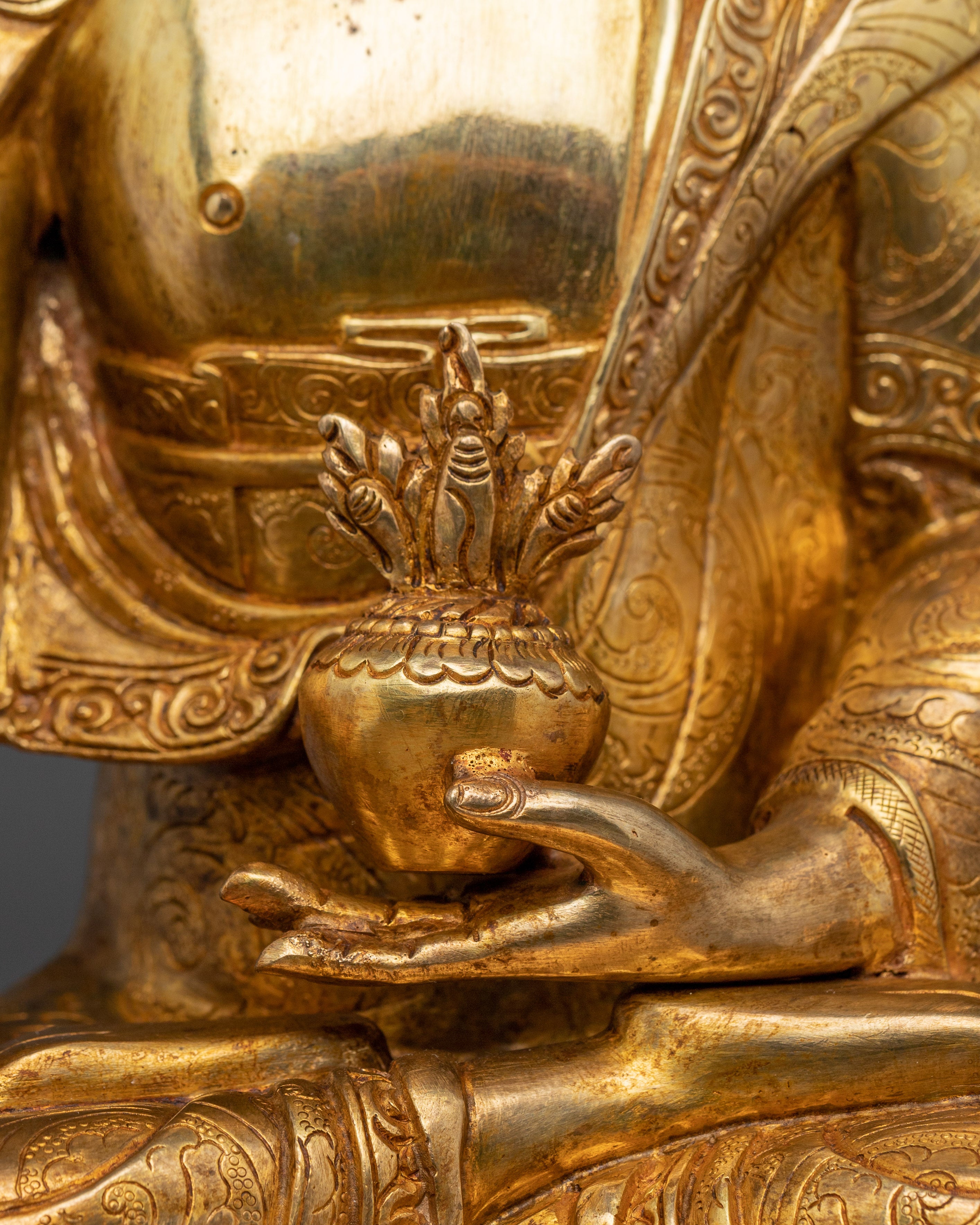 Golden Medicine Buddha Statue | Spiritual Decor Artwork
