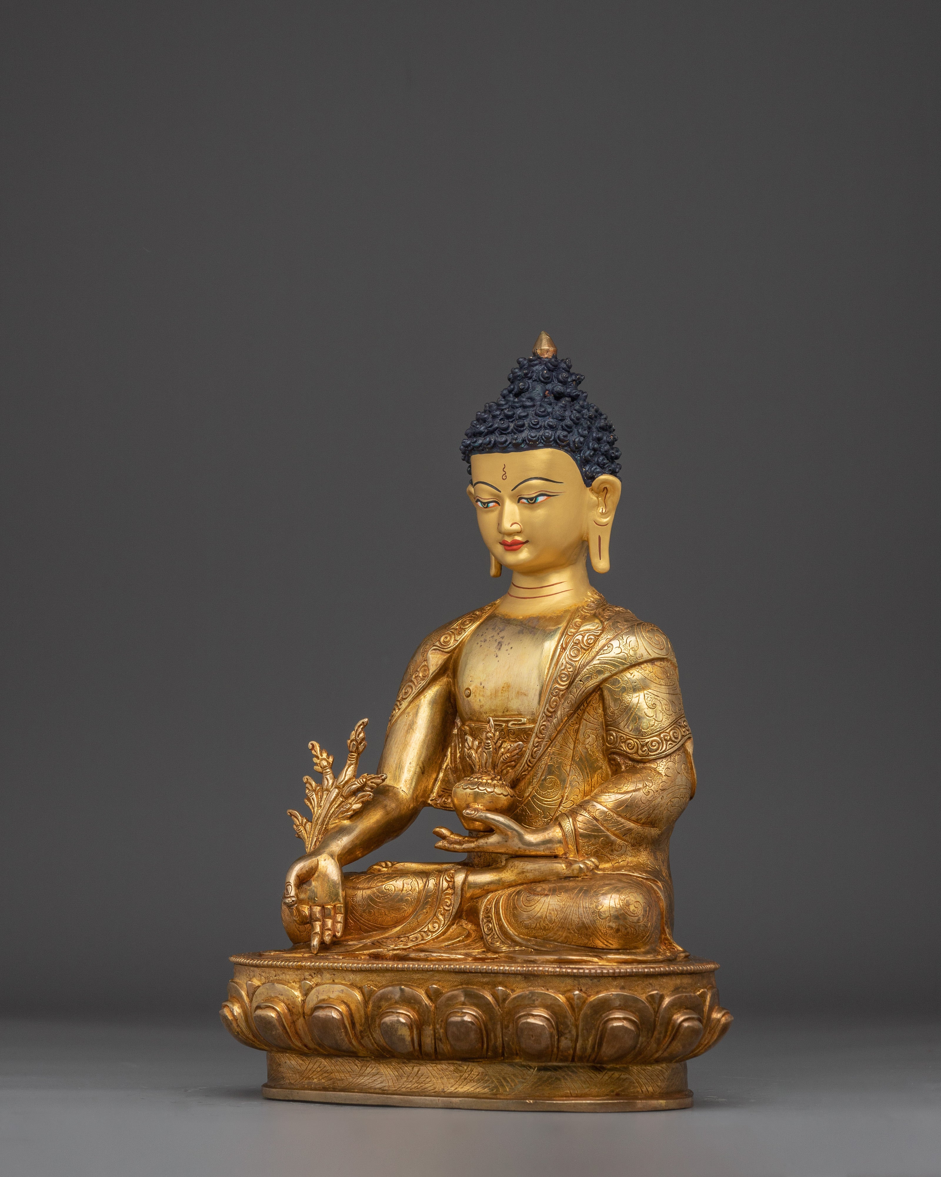 Golden Medicine Buddha Statue | Spiritual Decor Artwork