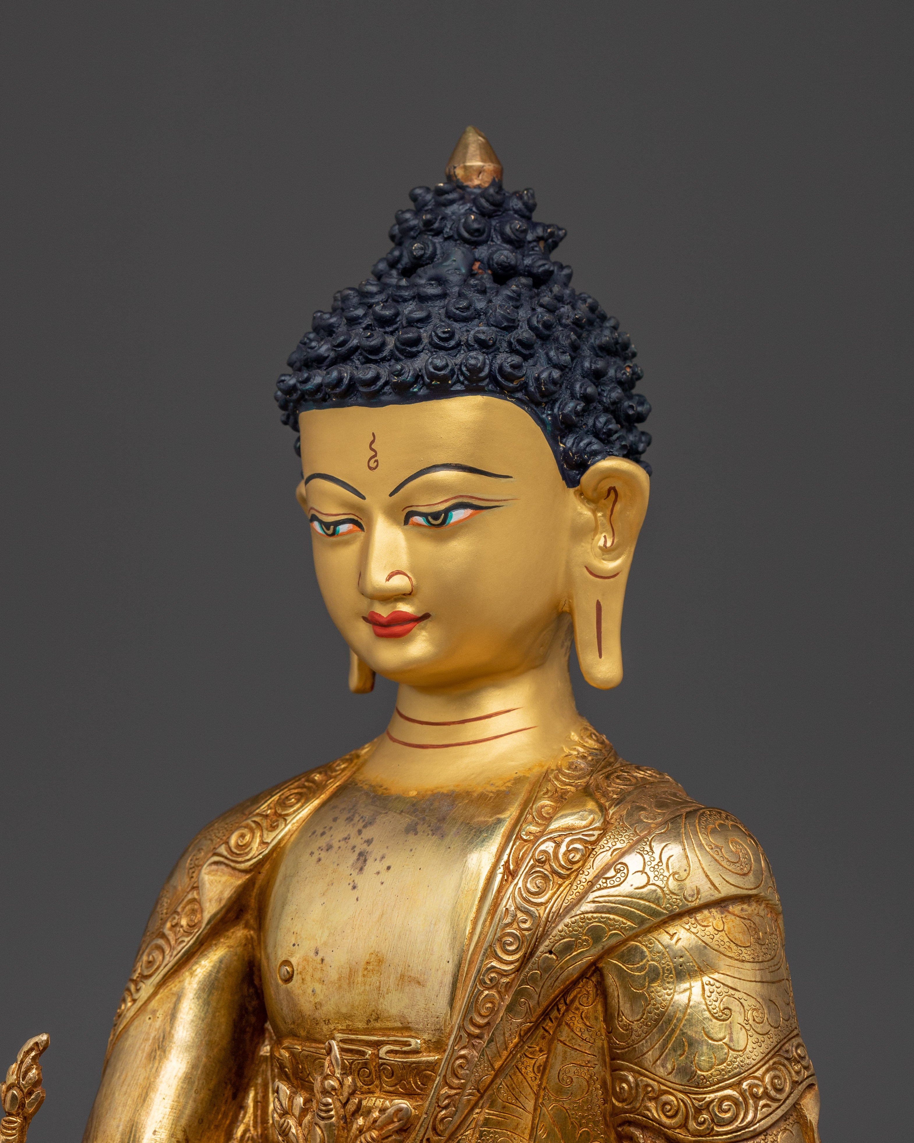 Golden Medicine Buddha Statue | Spiritual Decor Artwork