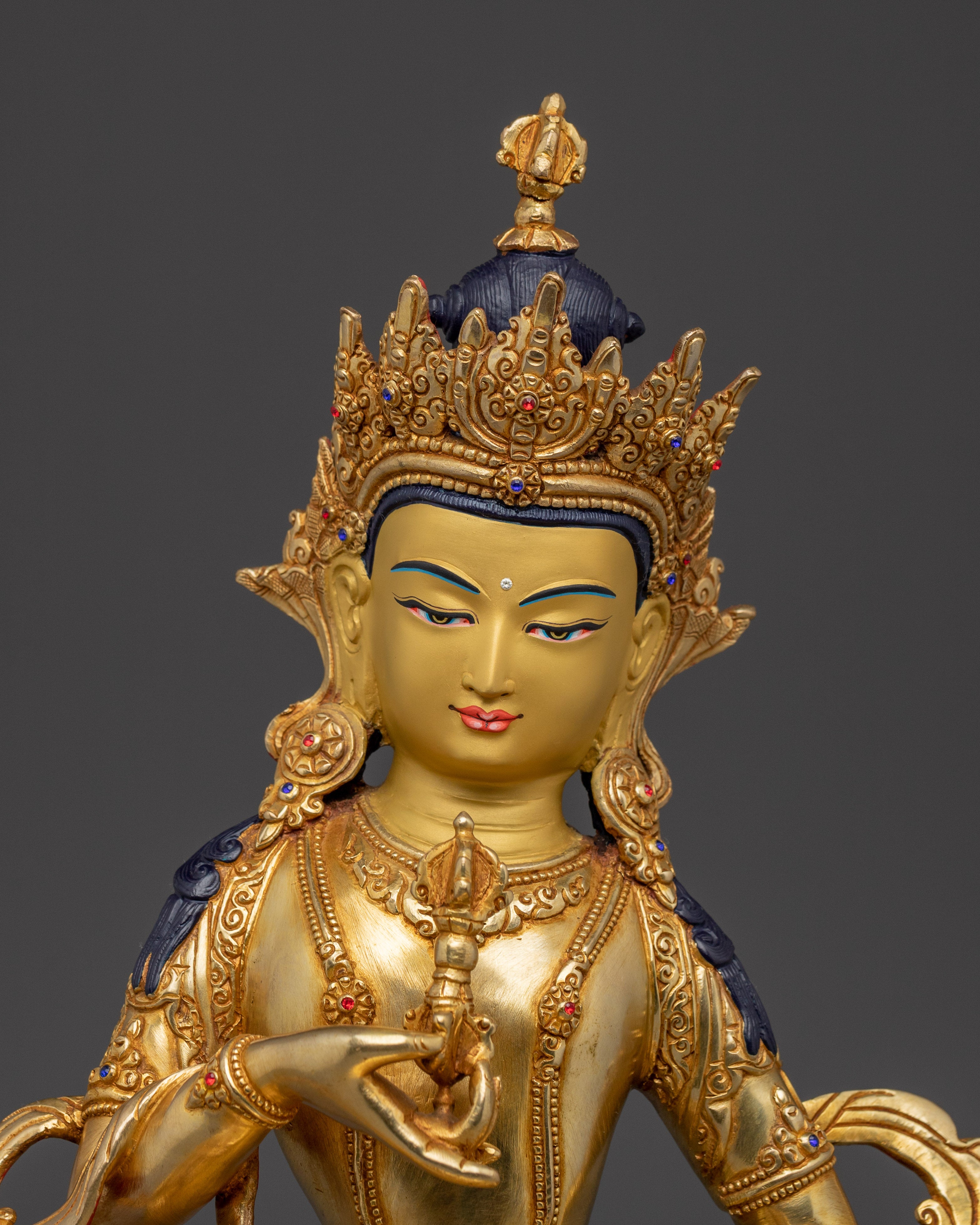 Serene Golden Statue of Dorje Sempa | Deity of Purification and Wisdom