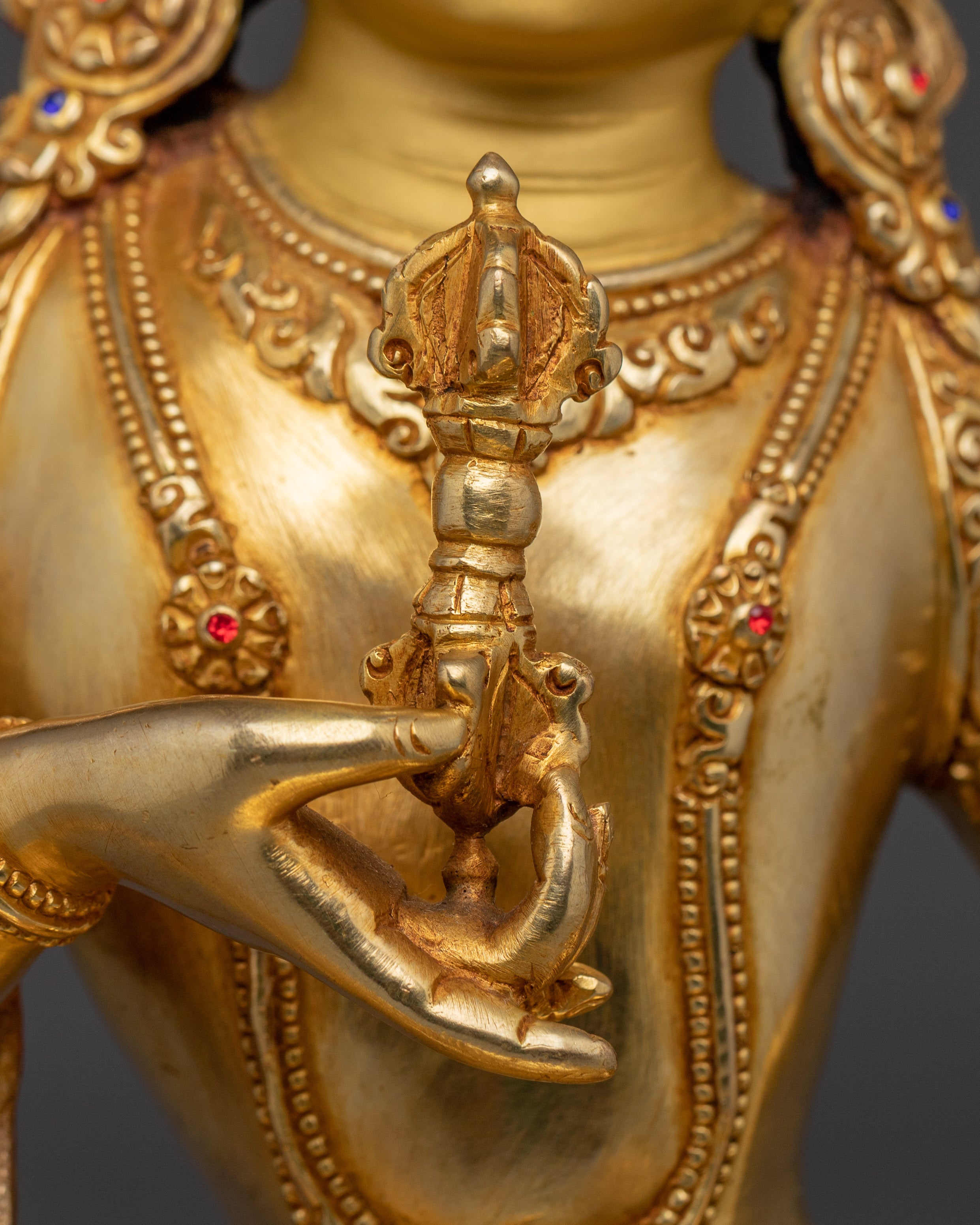 Serene Golden Statue of Dorje Sempa | Deity of Purification and Wisdom
