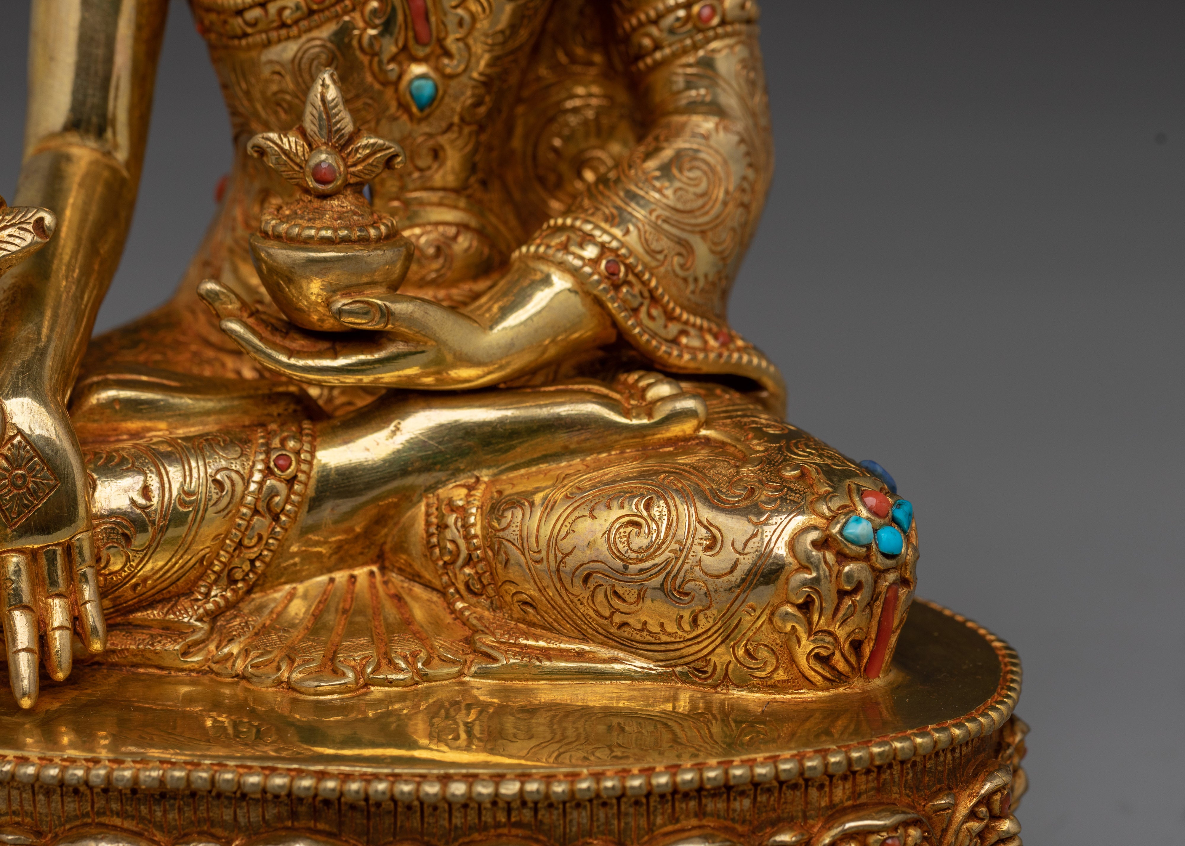 Himalayan Medicine Buddha Handmade Statue | Buddhist Spiritual Decor