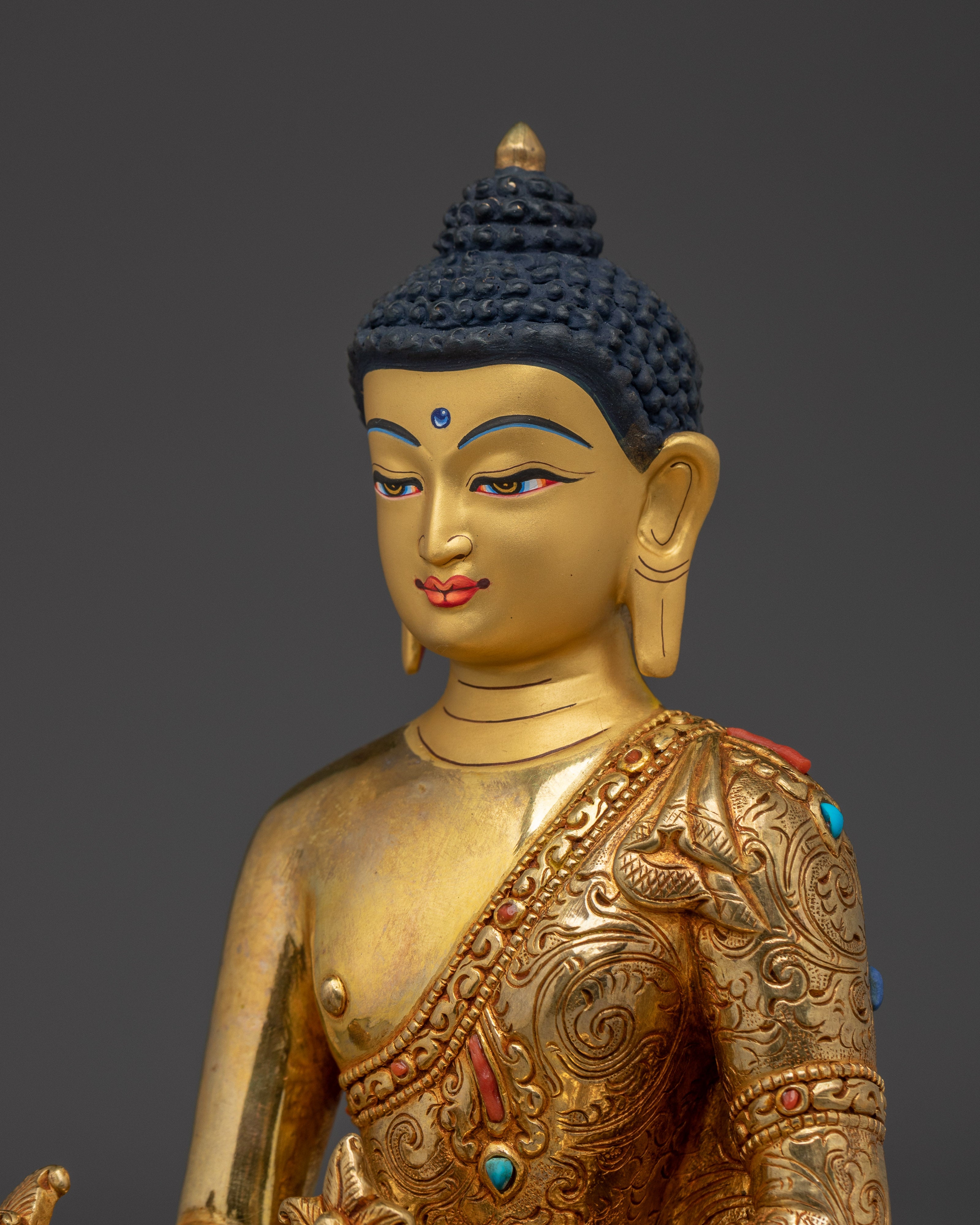 Himalayan Medicine Buddha Handmade Statue | Buddhist Spiritual Decor