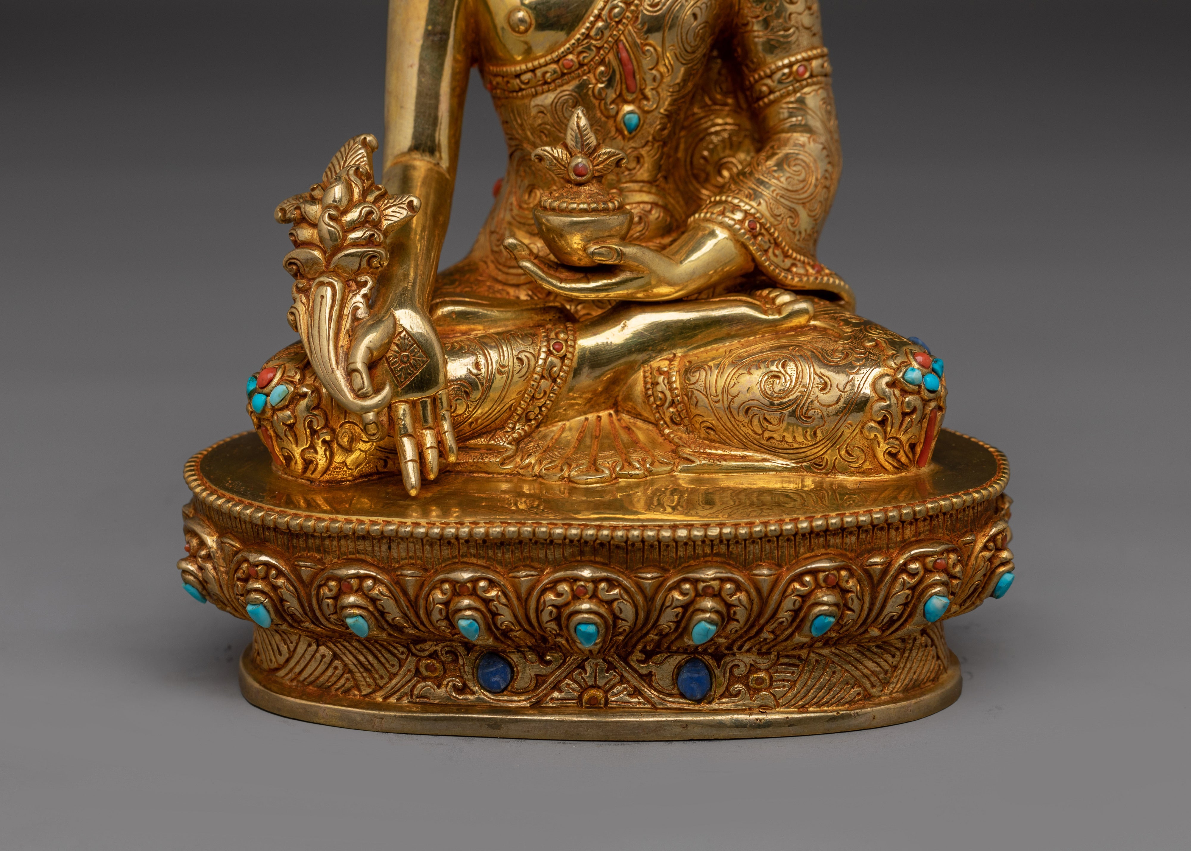 Himalayan Medicine Buddha Handmade Statue | Buddhist Spiritual Decor