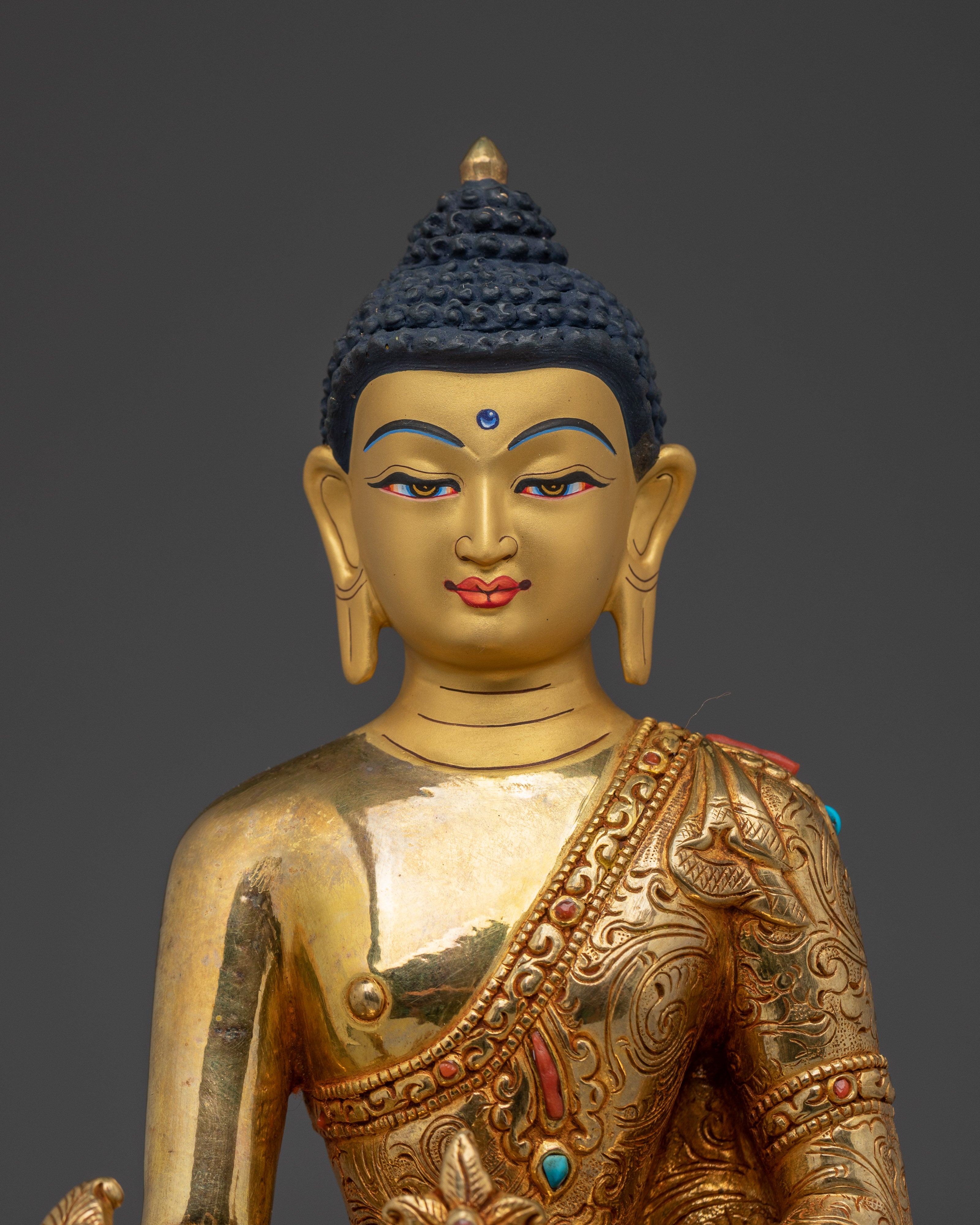 Himalayan Medicine Buddha Handmade Statue | Buddhist Spiritual Decor