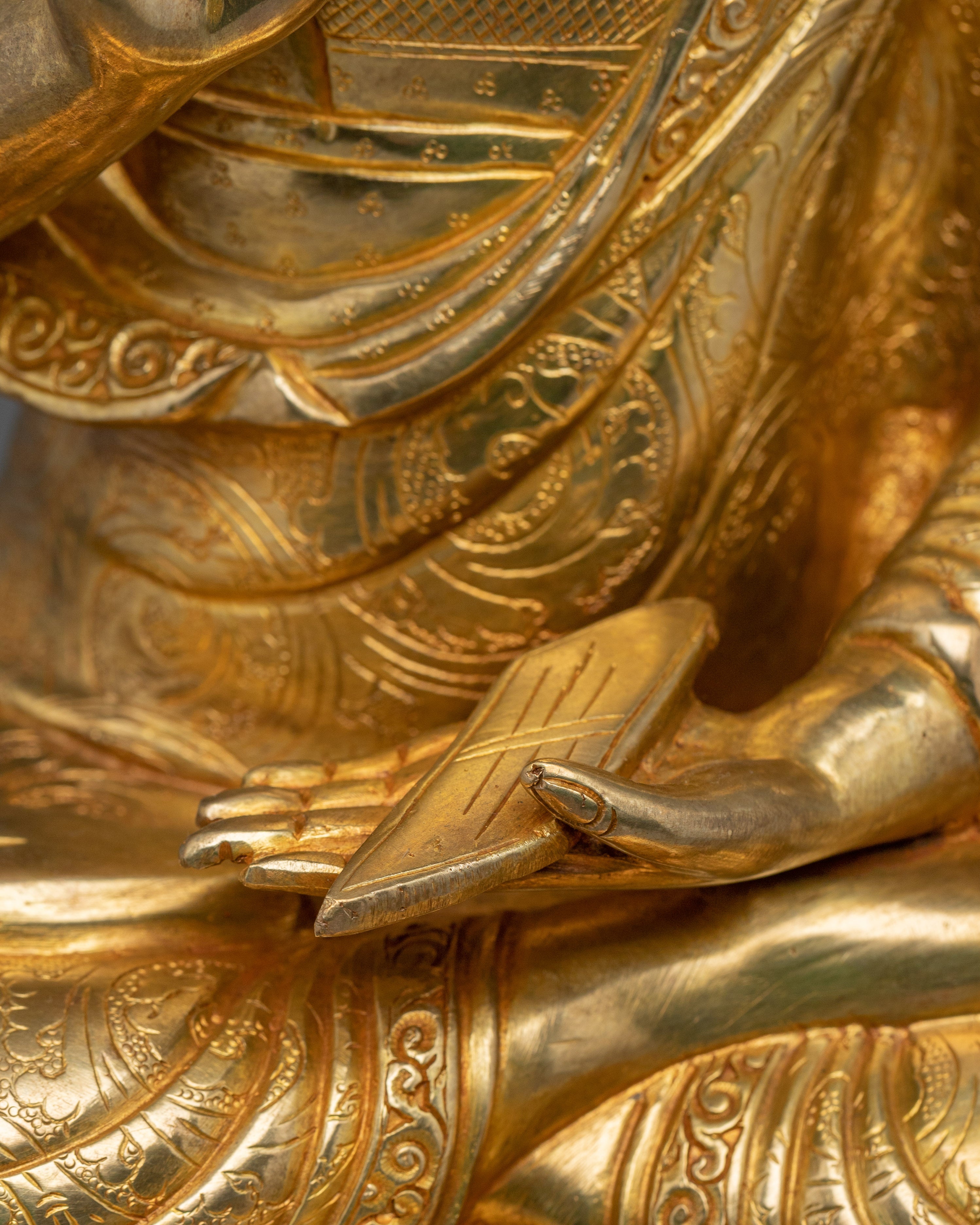 24k Gold Gilded Tsongkhapa Set | Tibetan Religious Guru Lobsang Drakpa