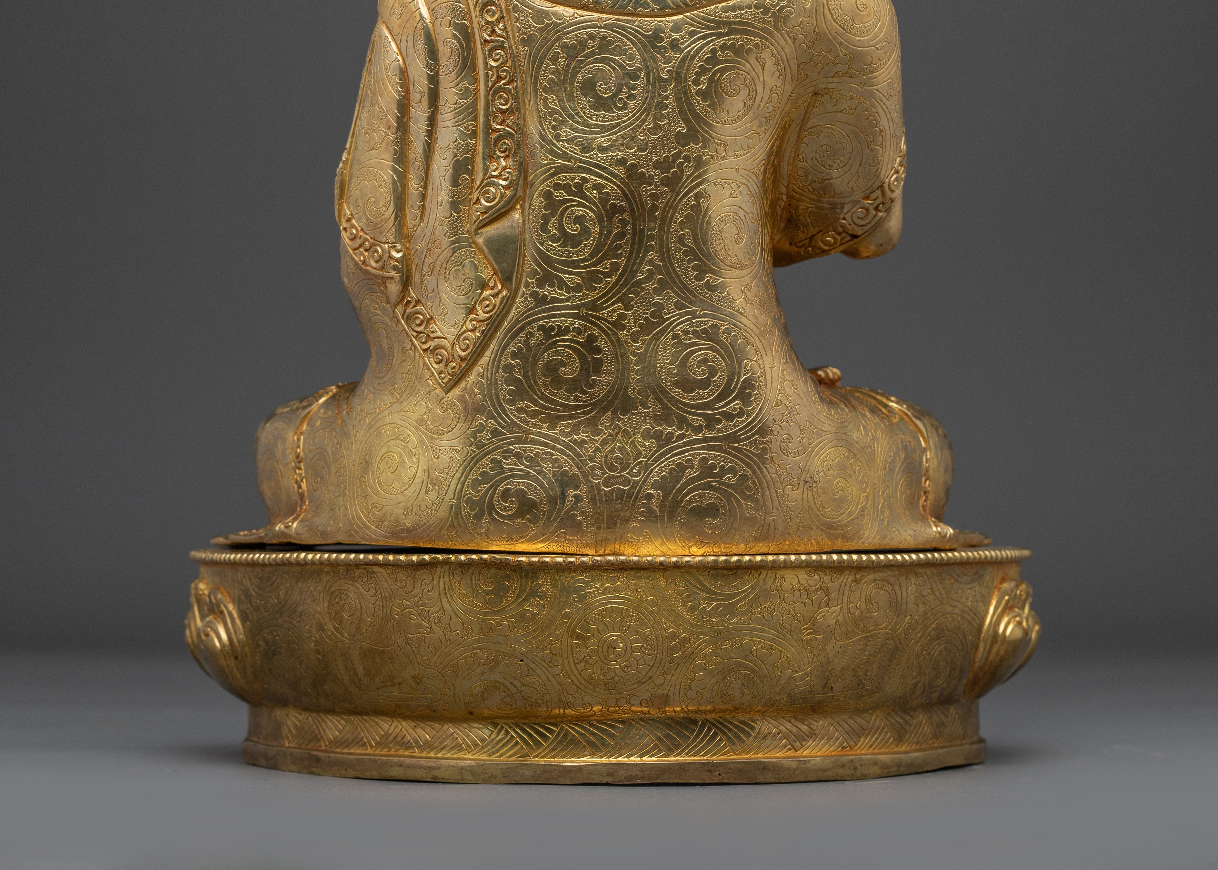 24k Gold Gilded Tsongkhapa Set | Tibetan Religious Guru Lobsang Drakpa