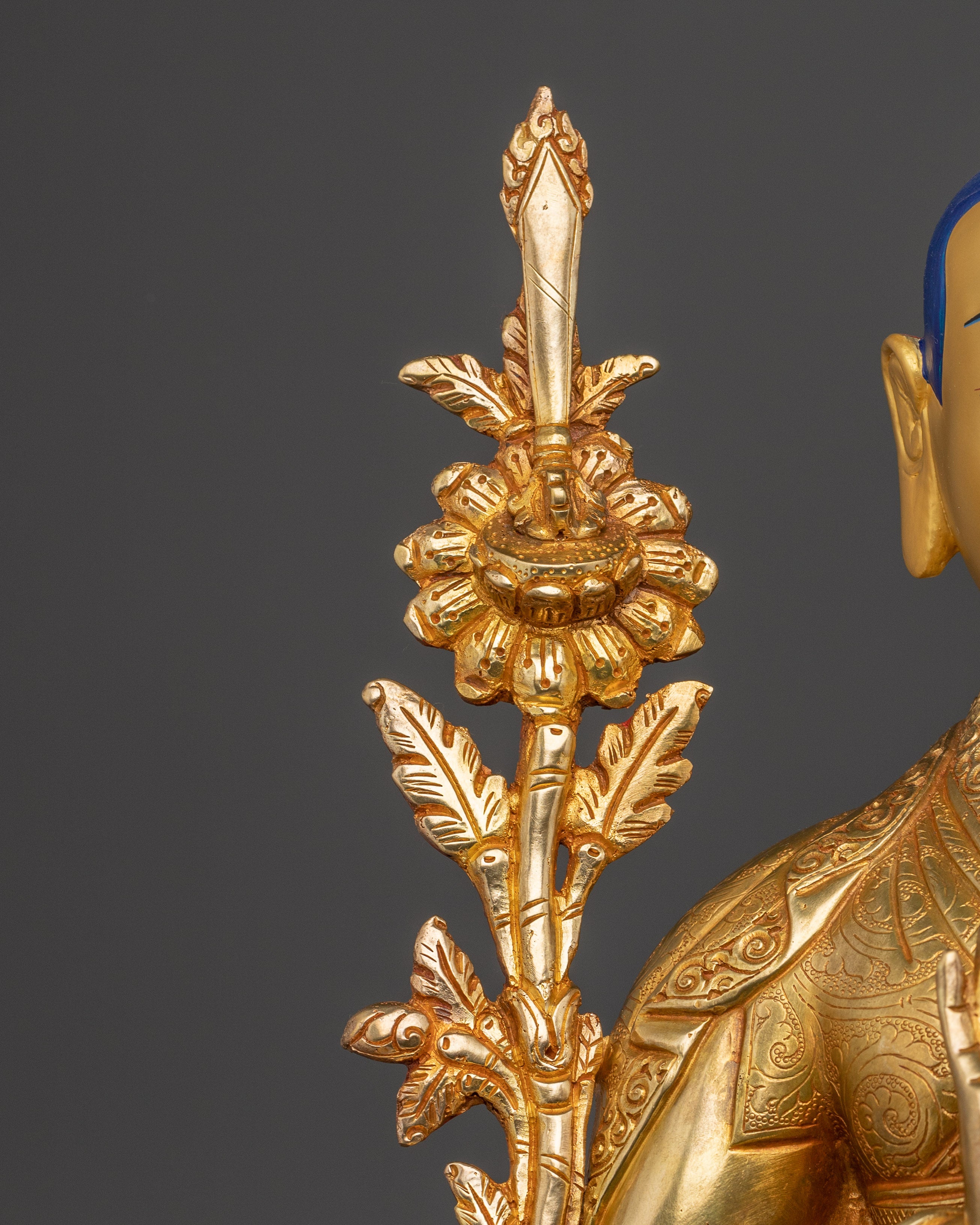 24k Gold Gilded Tsongkhapa Set | Tibetan Religious Guru Lobsang Drakpa