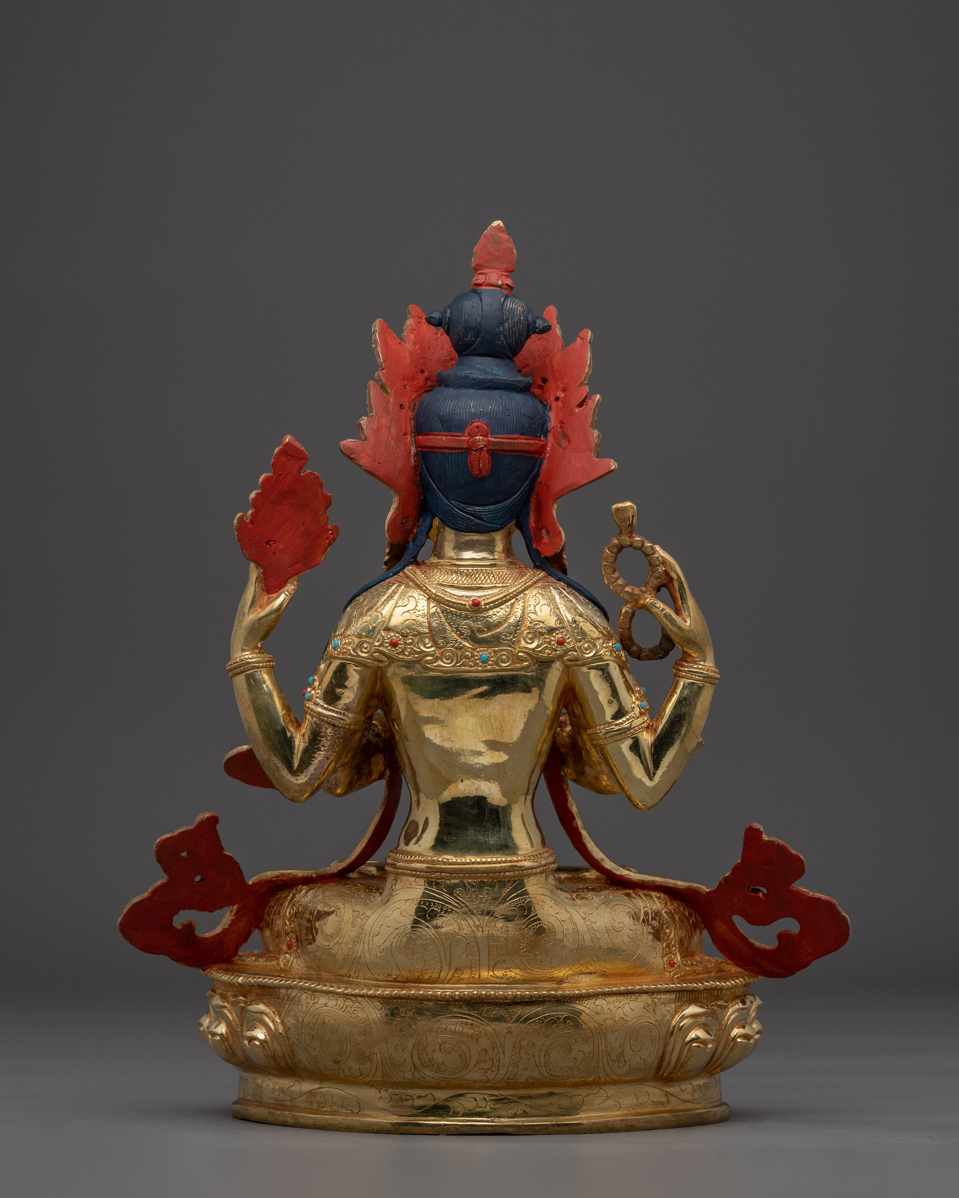 Handmade Avalokiteshvara Spiritual Decor | Himalayan Chenrezig Artwork