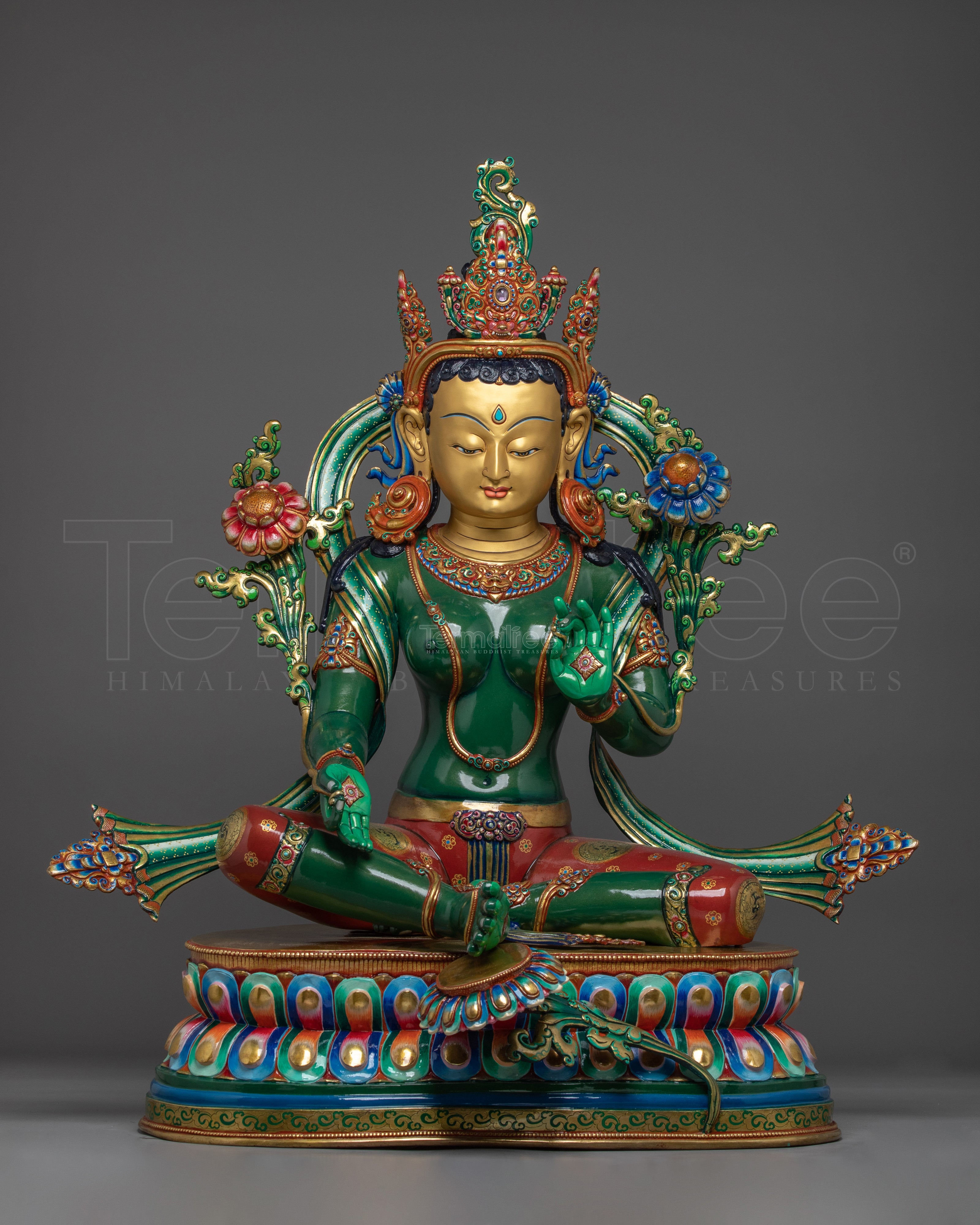 Colorful Female Deity Green Tara | Mother of All Buddhas