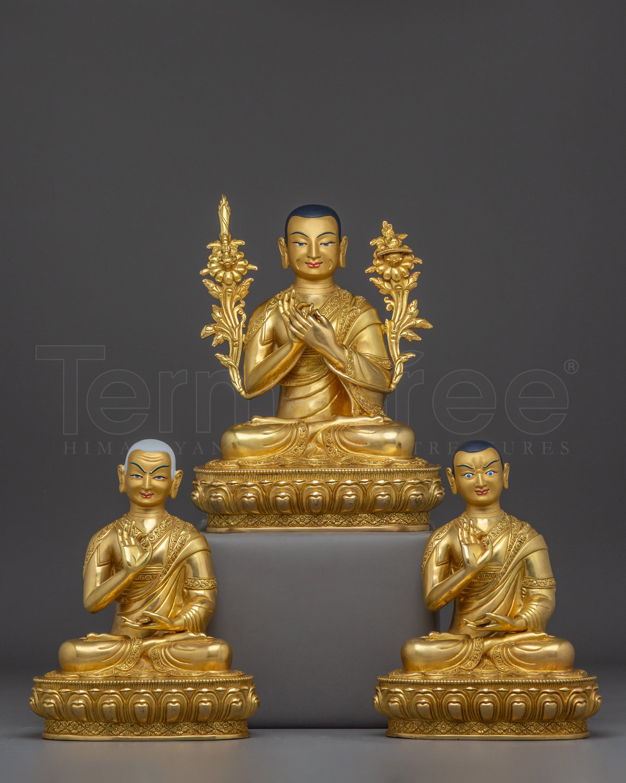 Tibetan Lama Trio | Je Tsongkhapa with Disciples