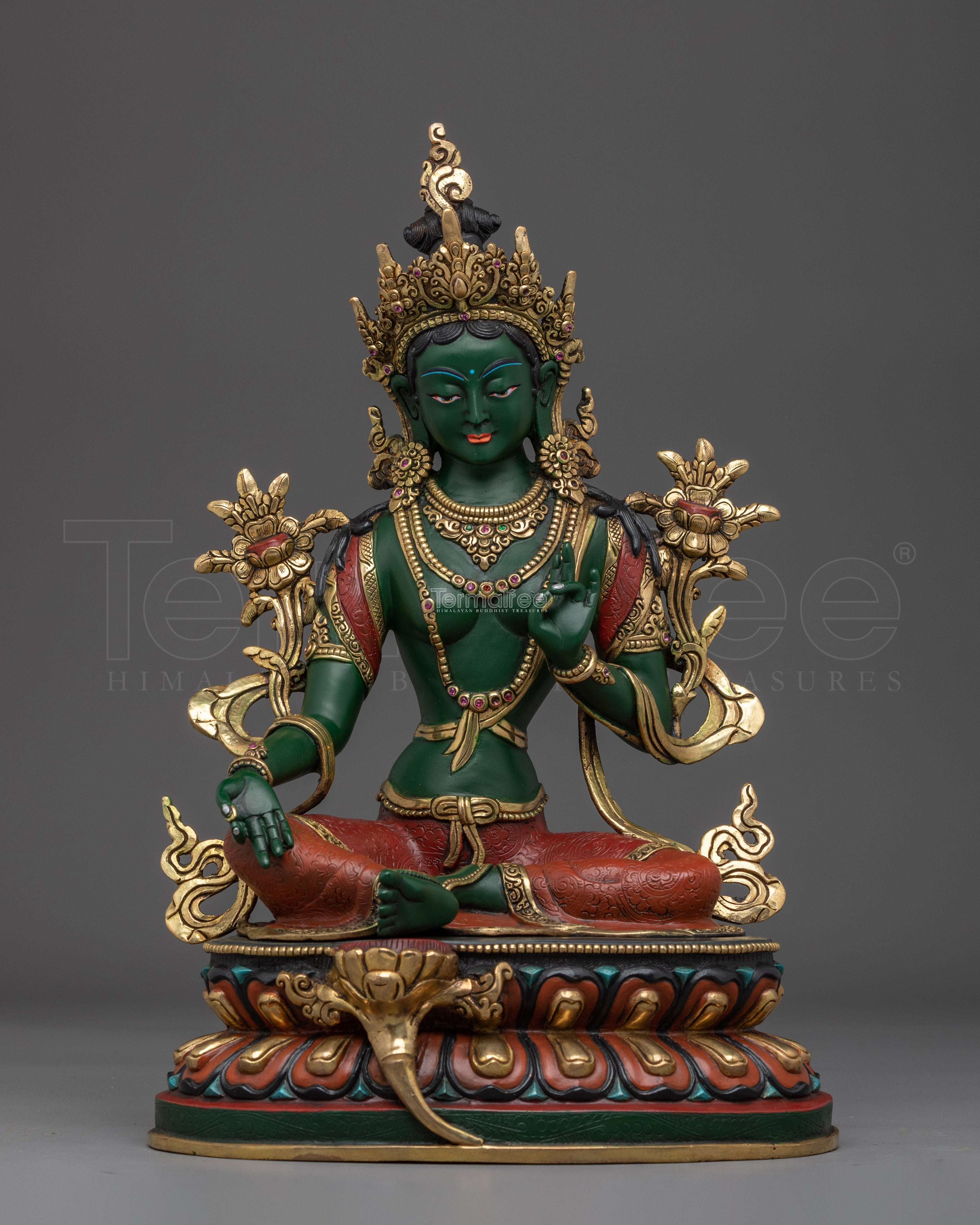 Tibetan Buddhist Goddess Green Tara Statue | Compassionate Deity