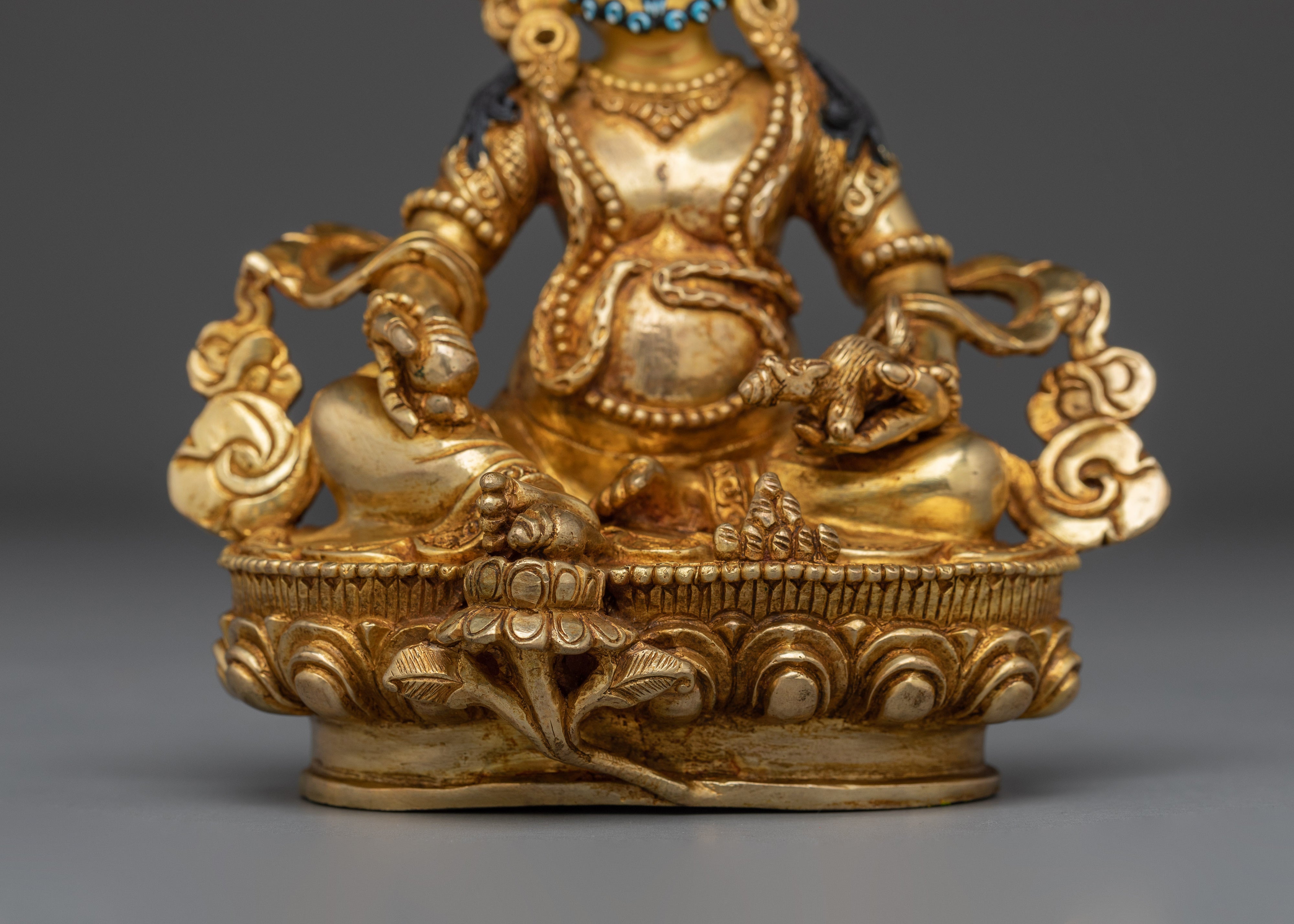 Spiritual Dzambhala Gold Gilded Statue | A Symbol of Prosperity and Abundance