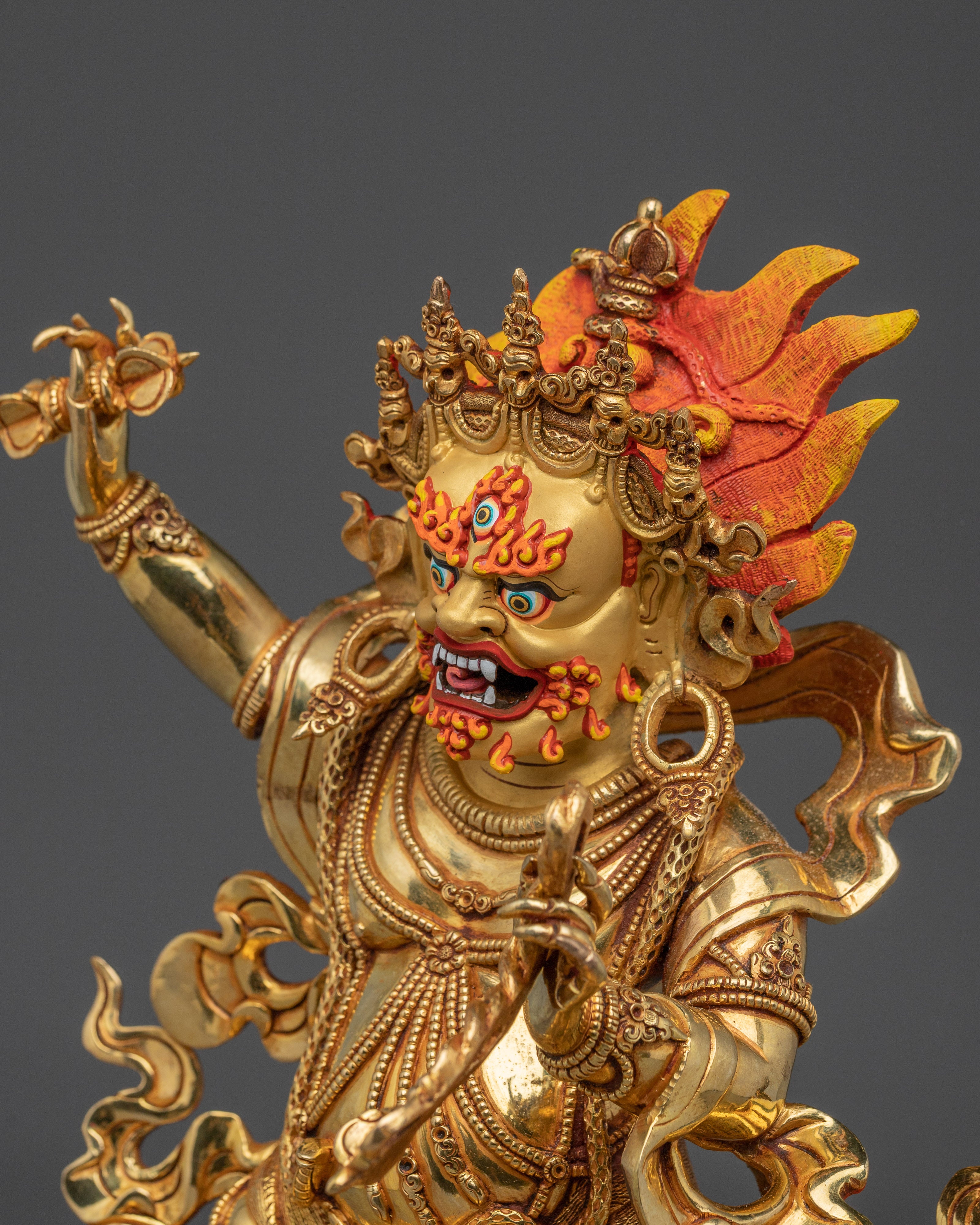 Vajrapani Golden Statue | Buddhist Spiritual Decor