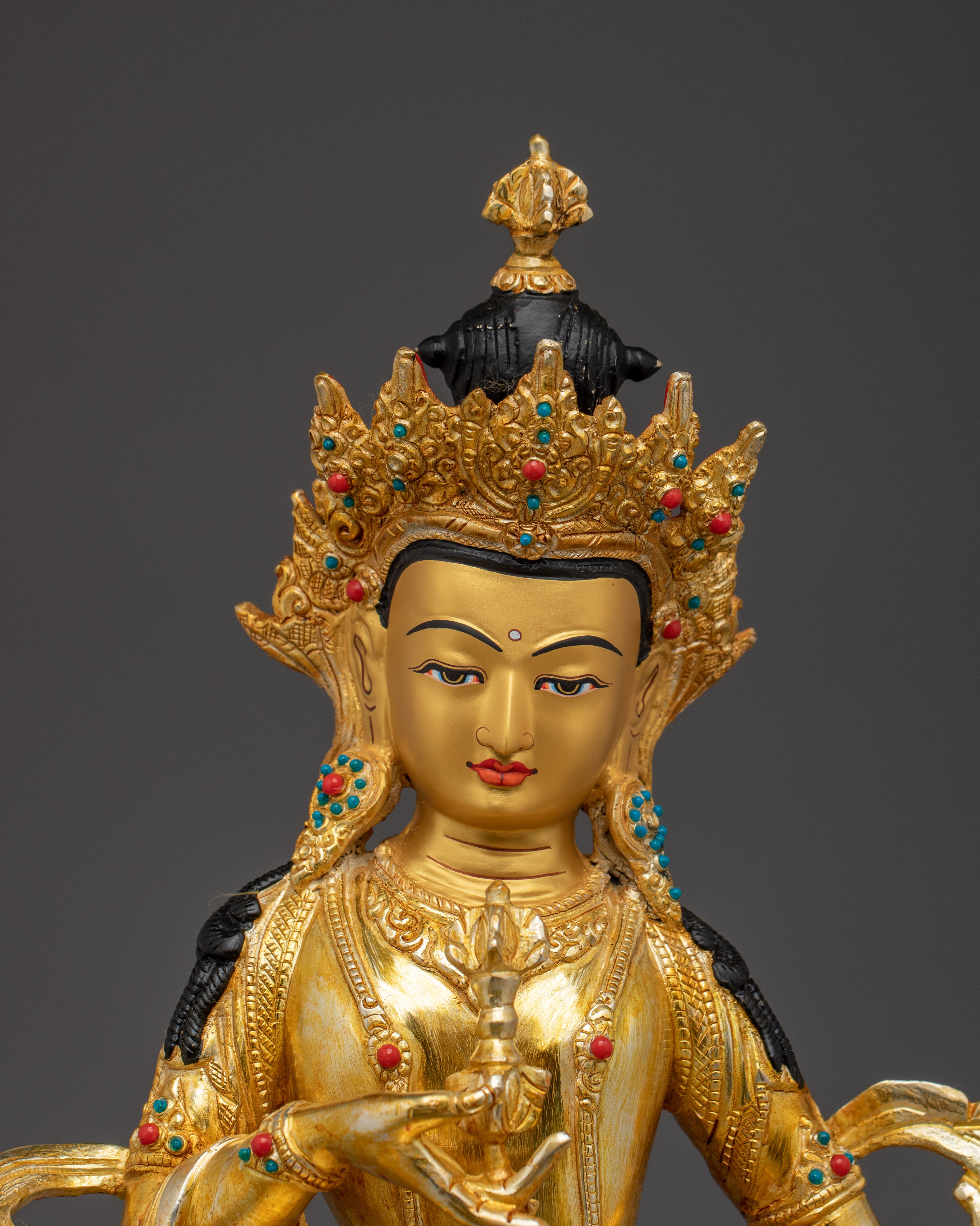 Golden Dorje Sempa Statue | Vajrasattva - Buddhist Purification Deity