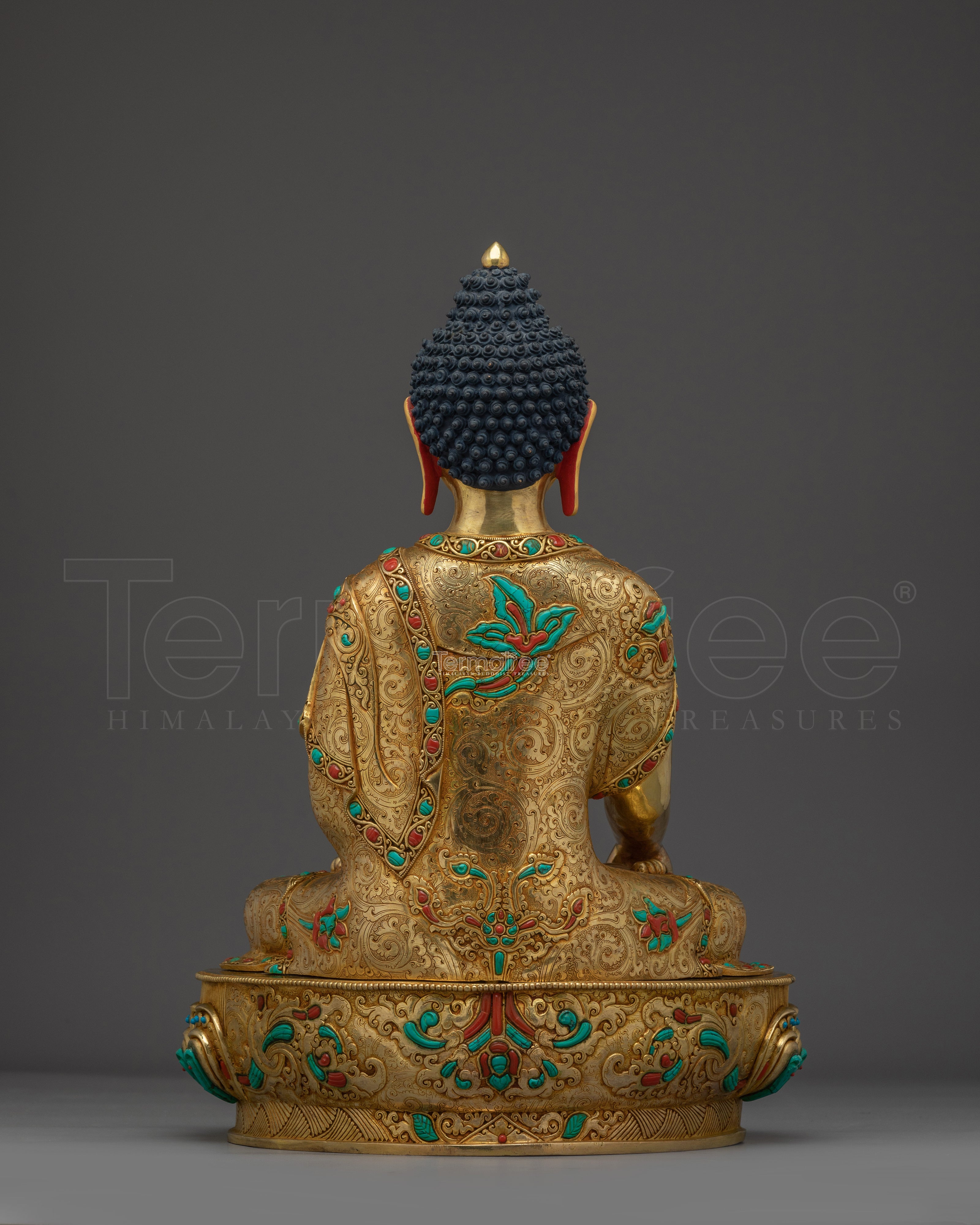 Shakyamuni Buddha Art in 24K Gold Gilding | Sacred Buddha Sculpture for Meditation