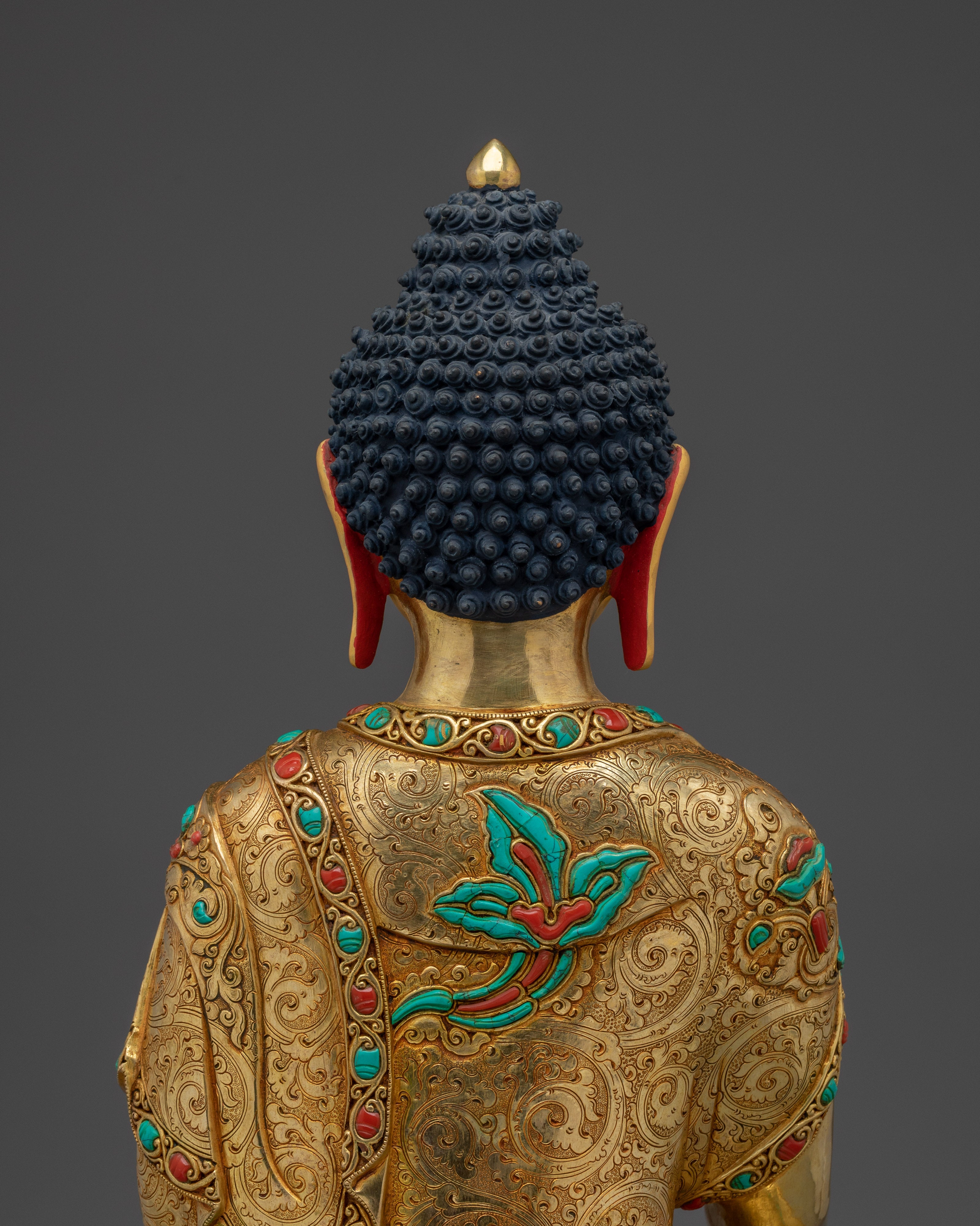 Shakyamuni Buddha Art in 24K Gold Gilding | Sacred Buddha Sculpture for Meditation