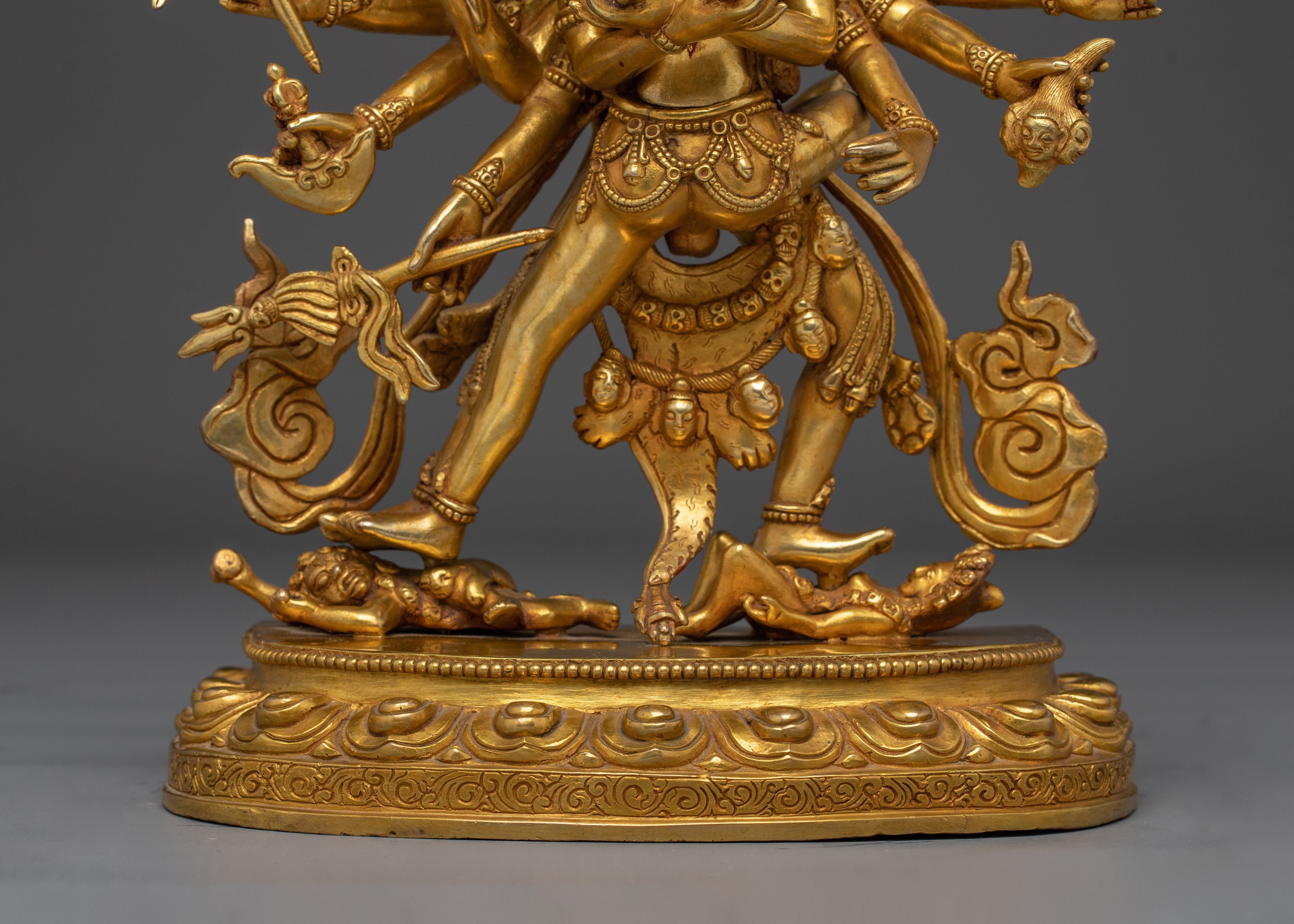 Copper Chakrasamvara Statue with Acrylic Detail | Buddhist Symbol of Union