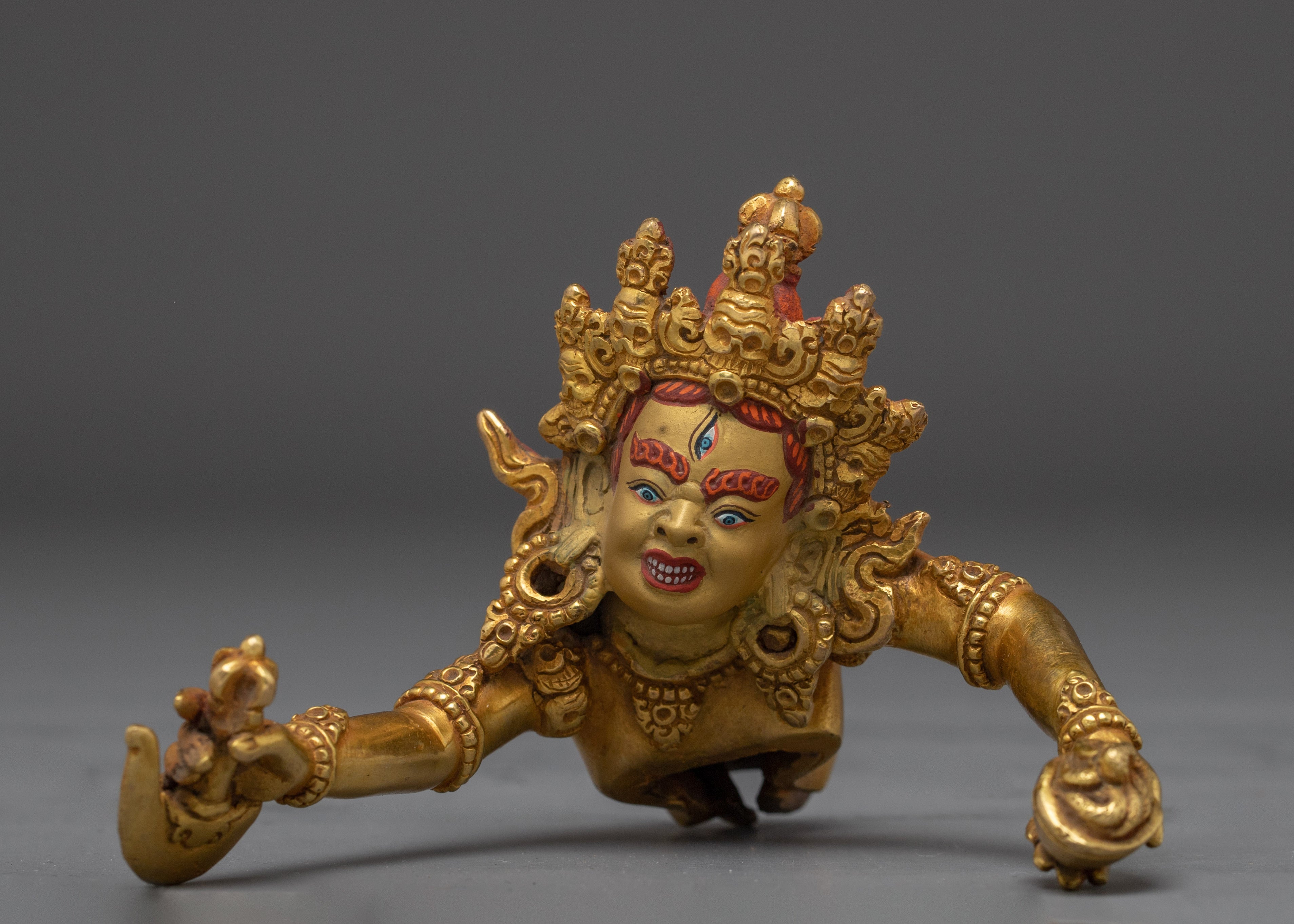 Copper Chakrasamvara Statue with Acrylic Detail | Buddhist Symbol of Union