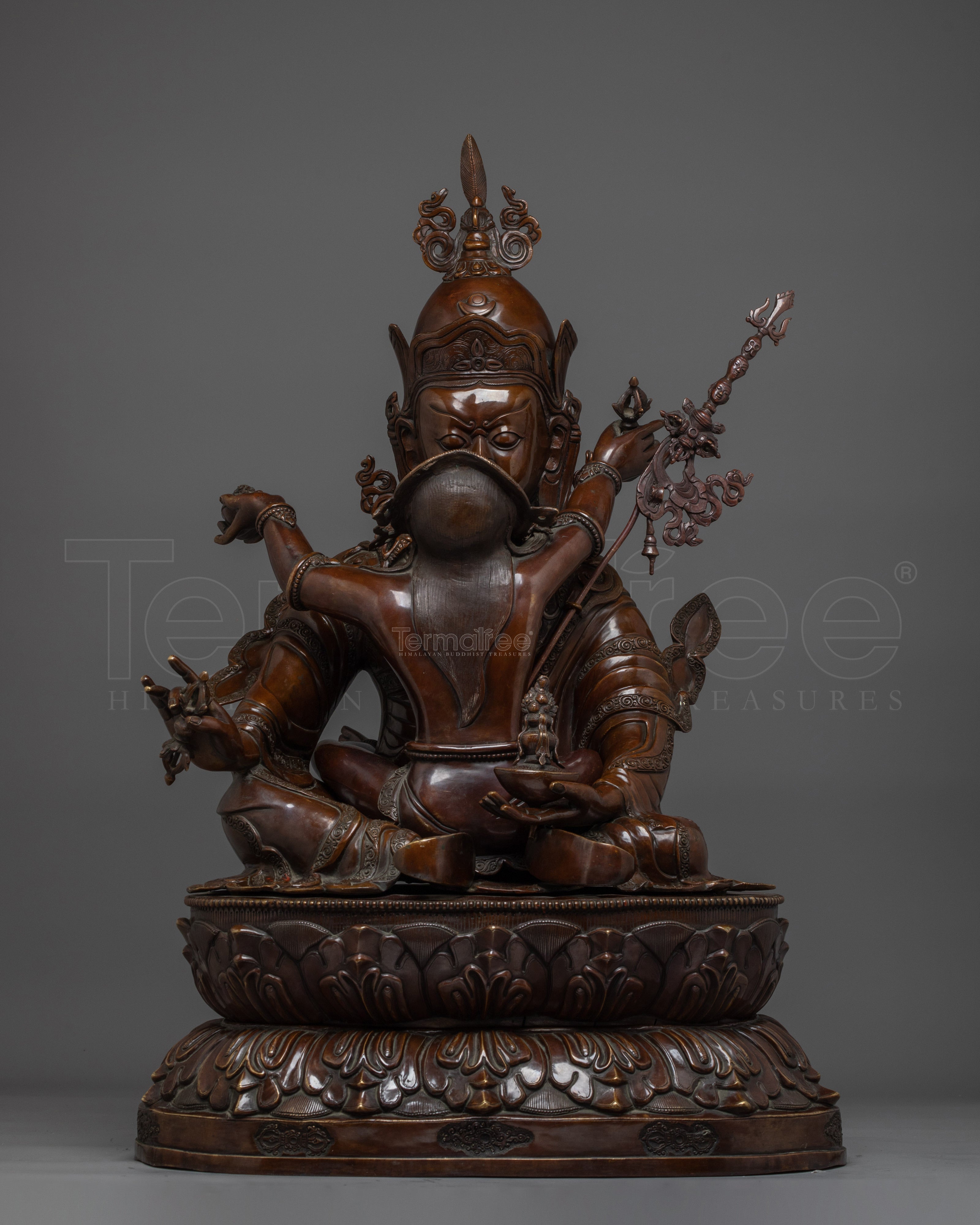Oxidized Guru Rinpoche with consort | Padmasambhava Artwork