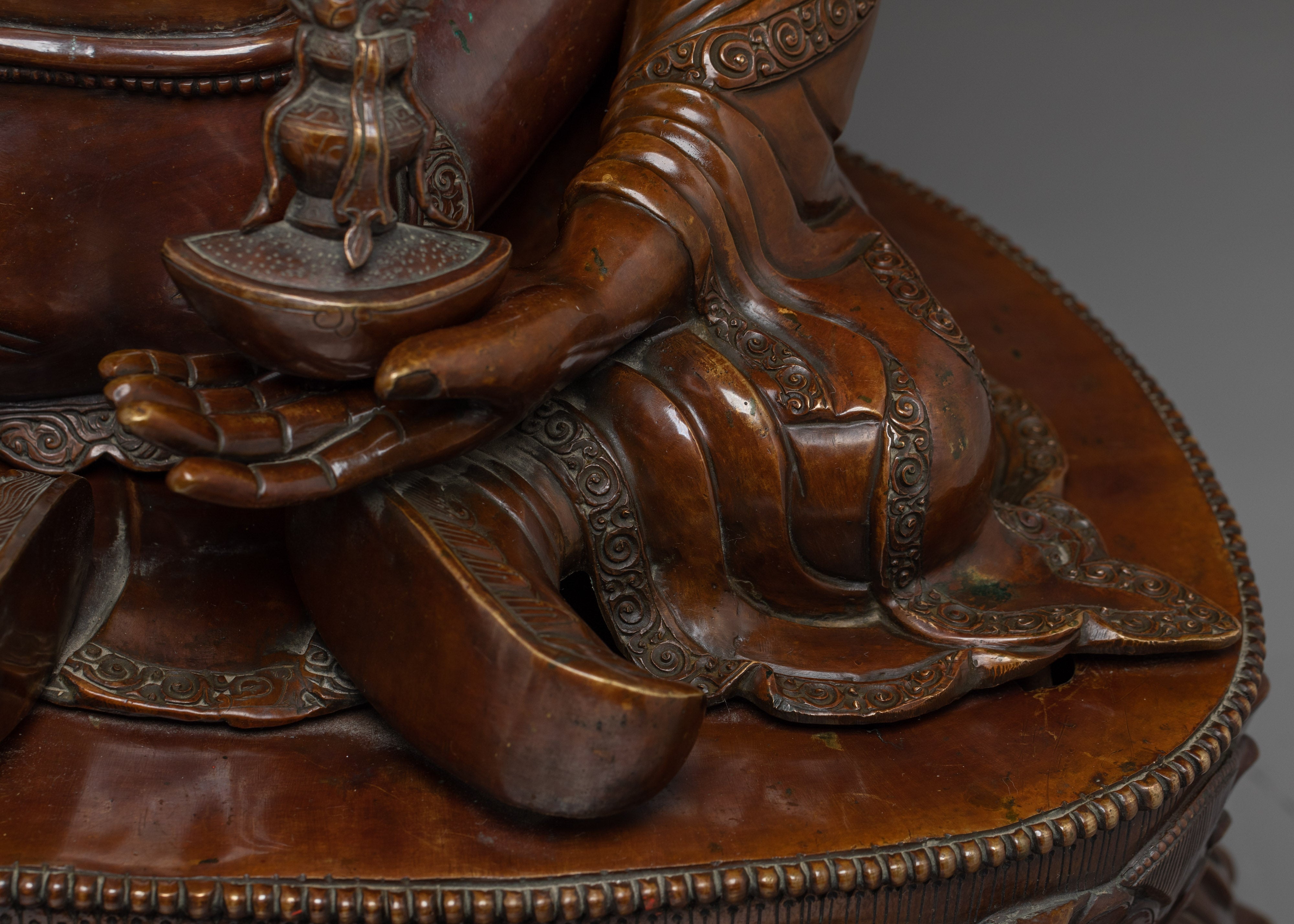 Oxidized Guru Rinpoche with consort | Padmasambhava Artwork