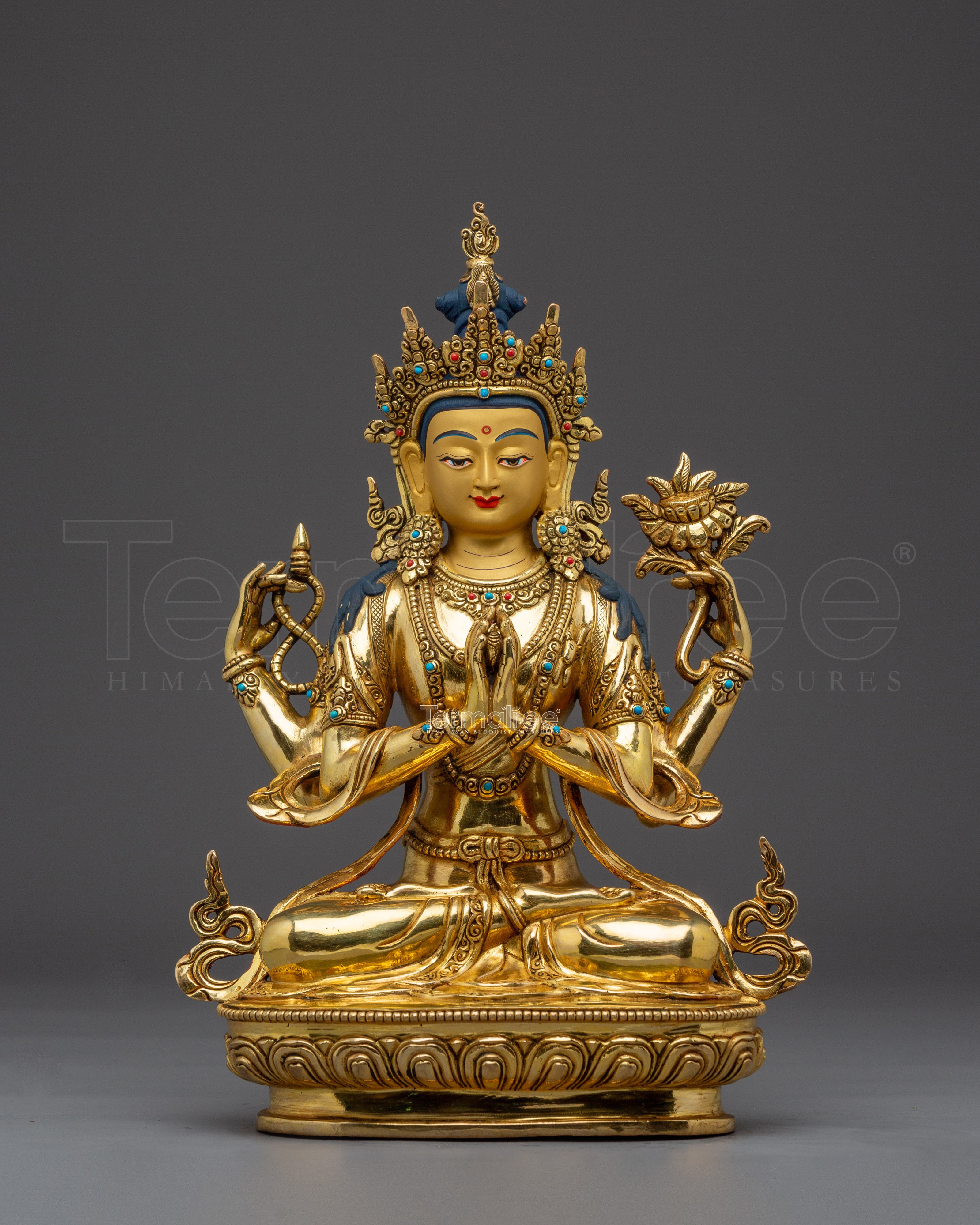 Golden Avalokiteshvara Artwork | Chenrezig - Bodhisattva of compassion